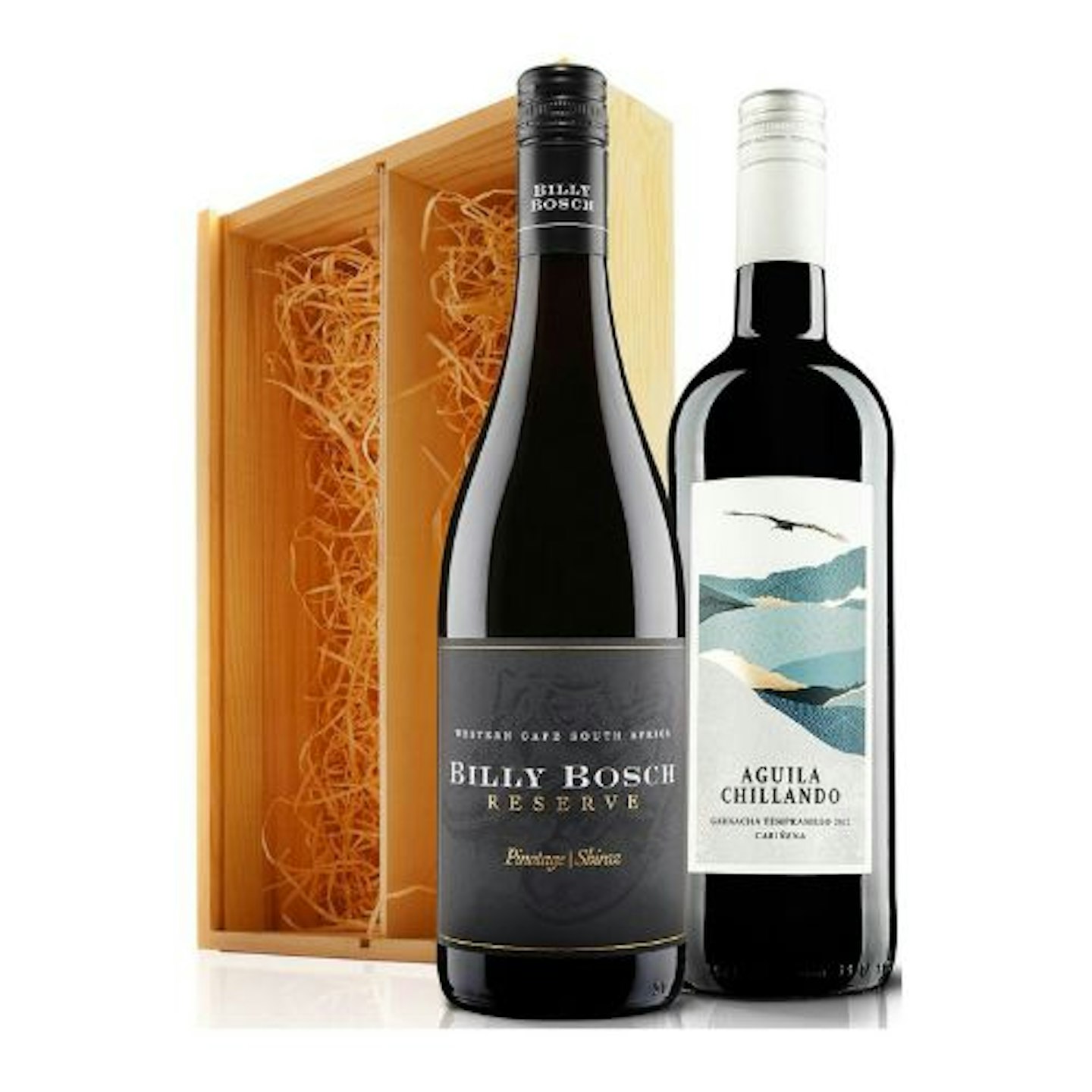 Virgin Wines Two Bottles of Red Wine In a Wooden Giftbox