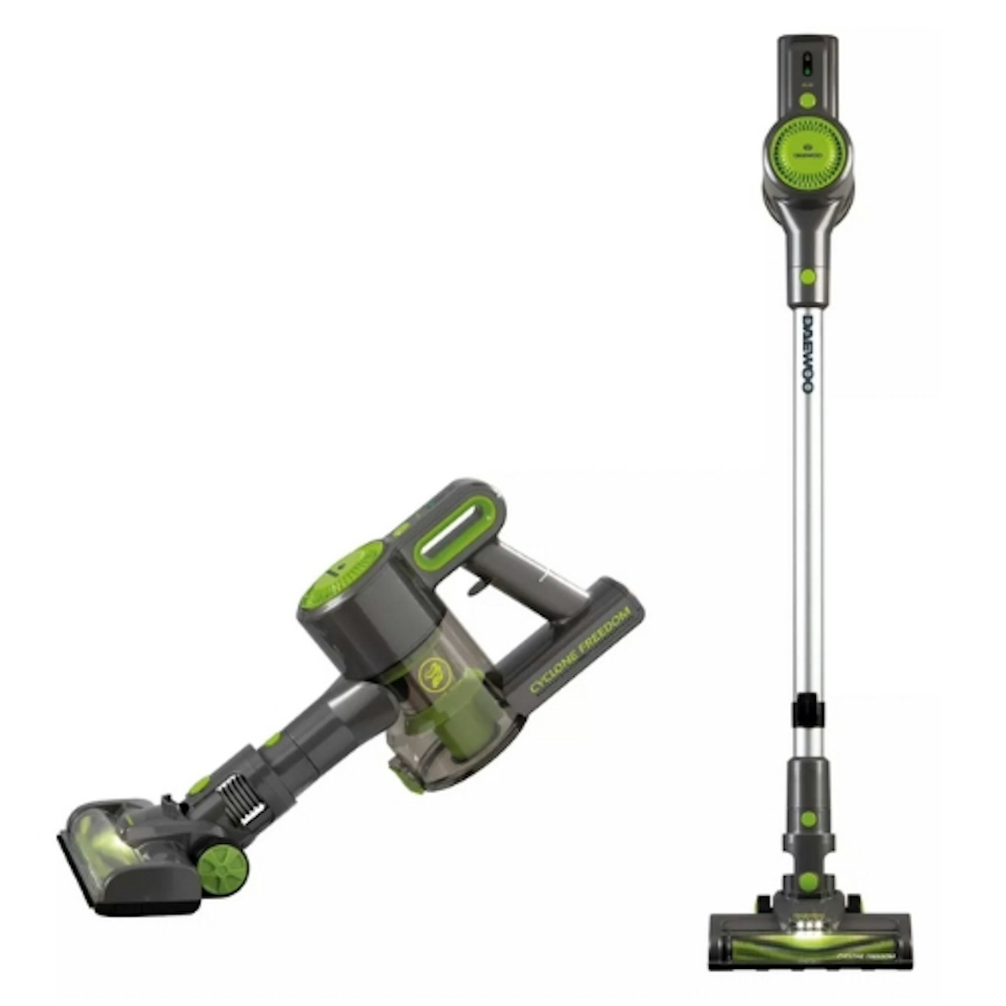 DAEWOO Cordless Stick Vacuum Handheld Rechargeable Cyclone Bagless Silver Green
