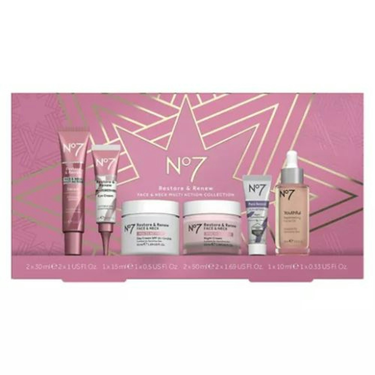 No7 Restore and Renew Face & Neck Multi Action Collection 6 Piece Set