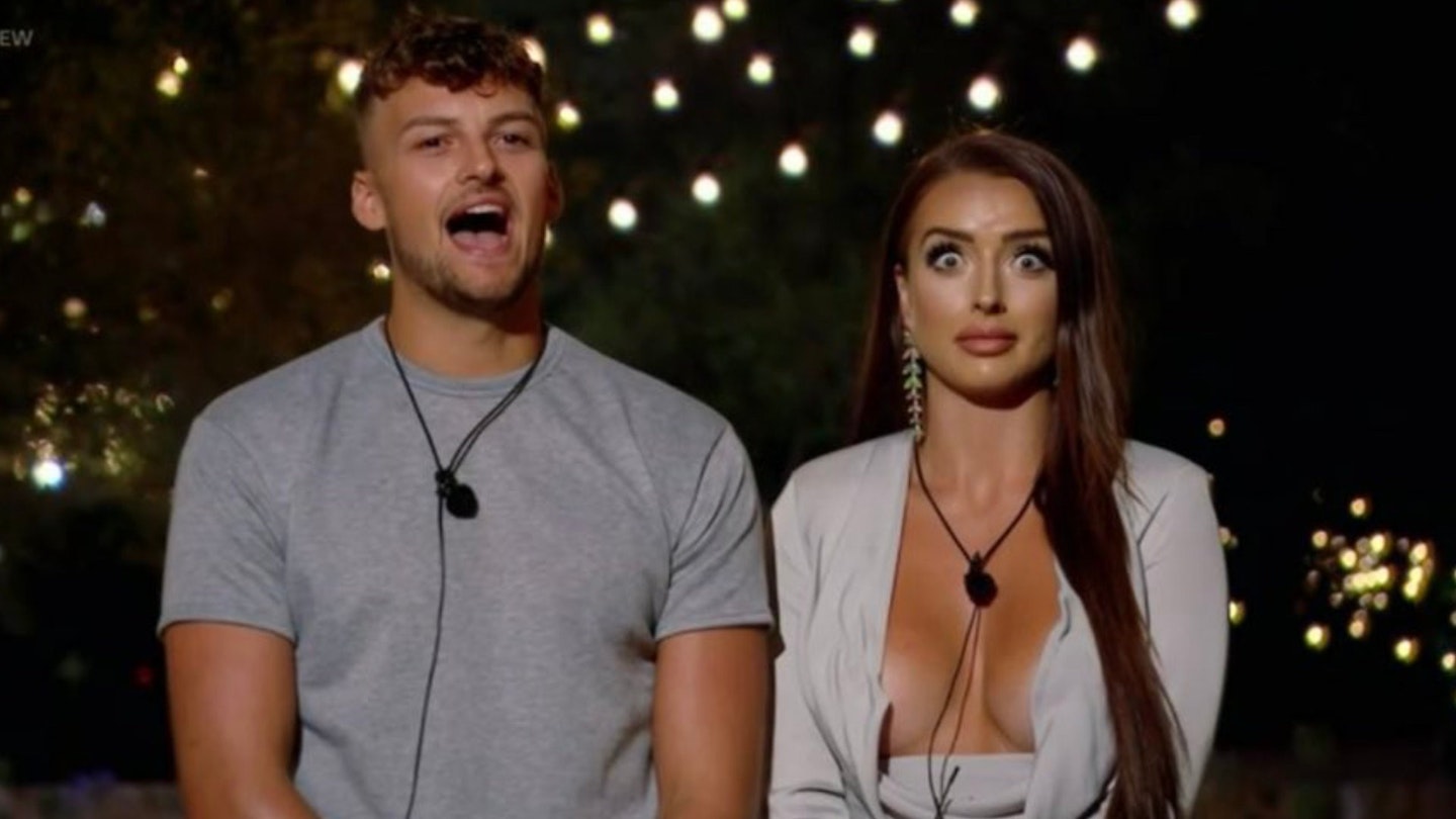 Hugo Hammond and Amy Day leaving Love Island 2021