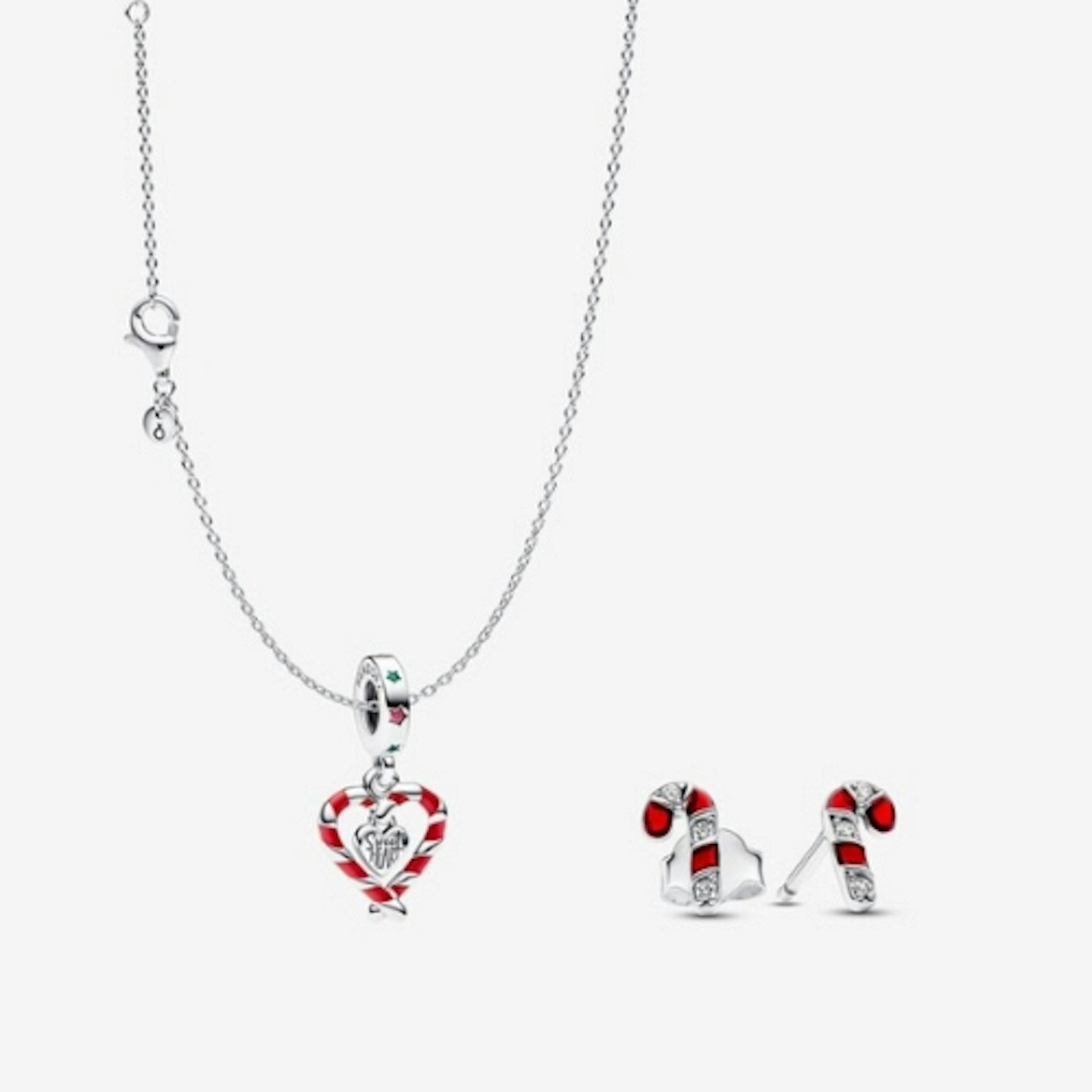 Candy Cane Necklace and Earrings Gift Set