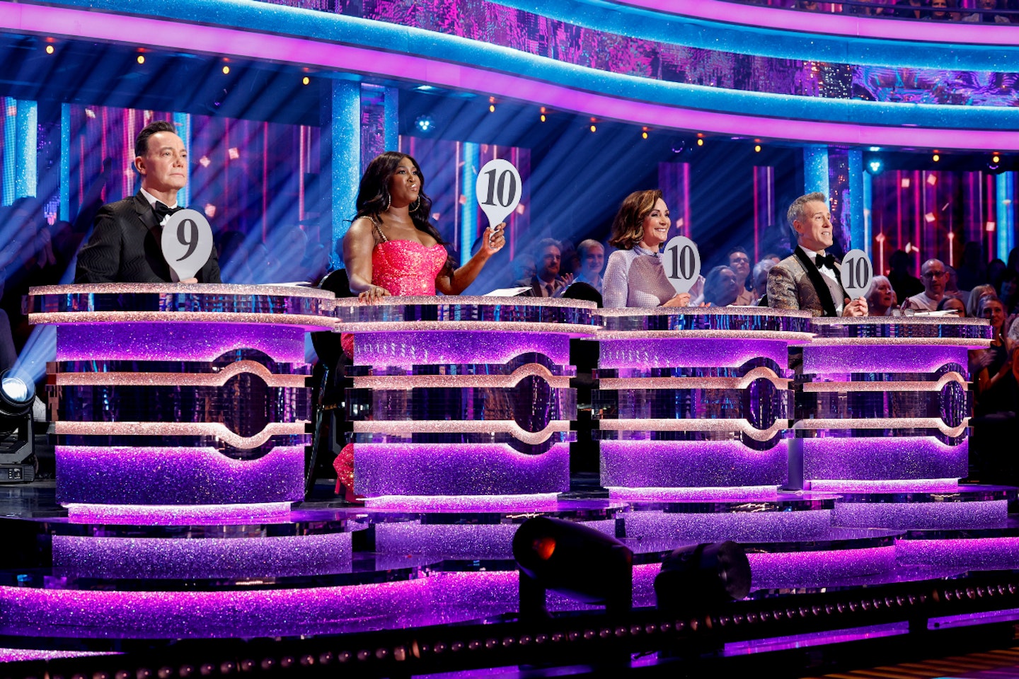 Craig Revel Horwood, Motsi Mabuse, Shirley Ballas and Anton Du Beke judging Strictly