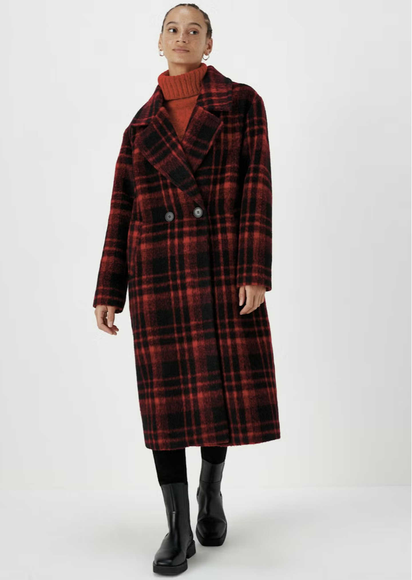 Matalan Red Check Overcoat