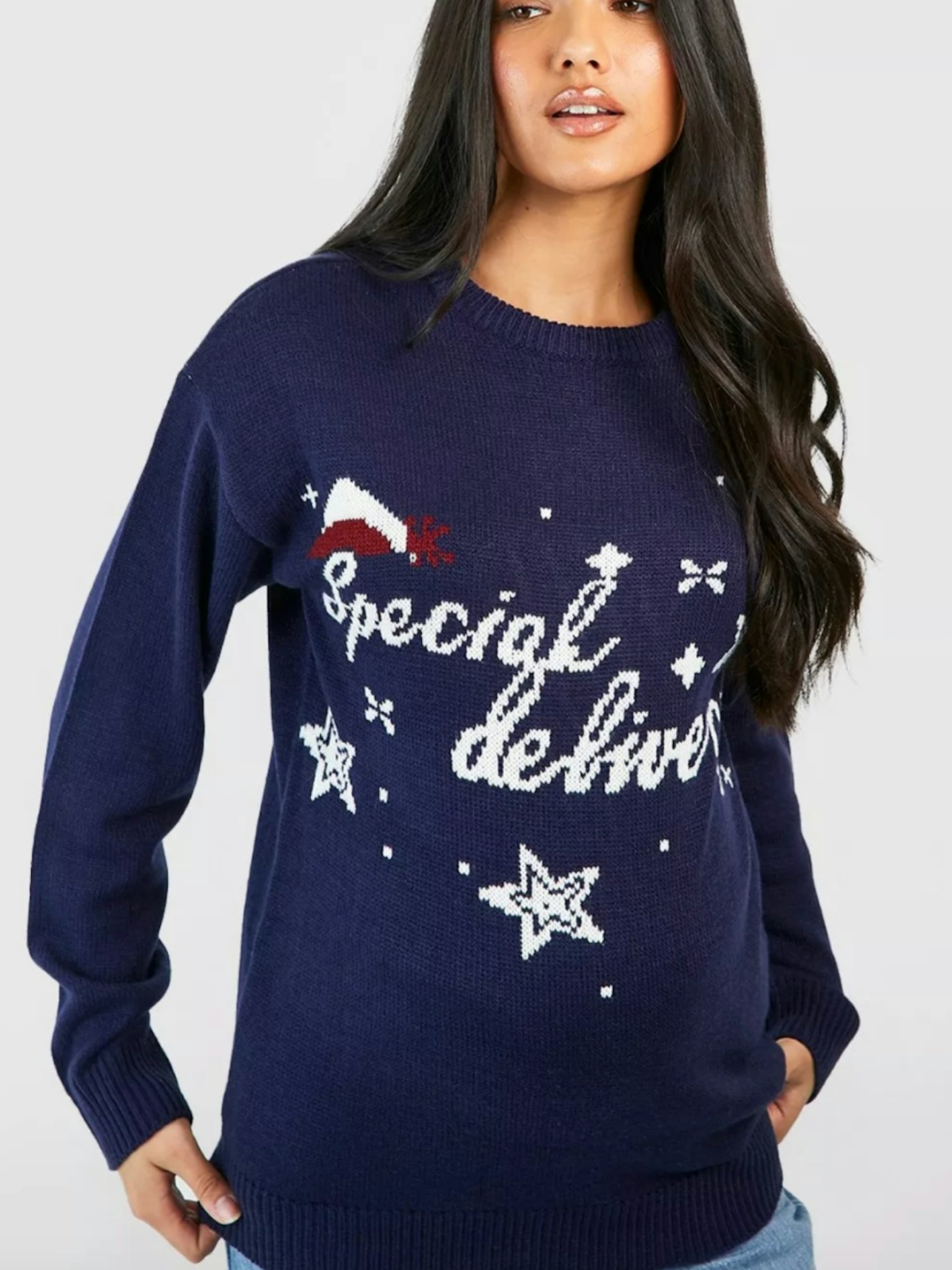 boohoo Maternity Special Delivery Christmas Jumper