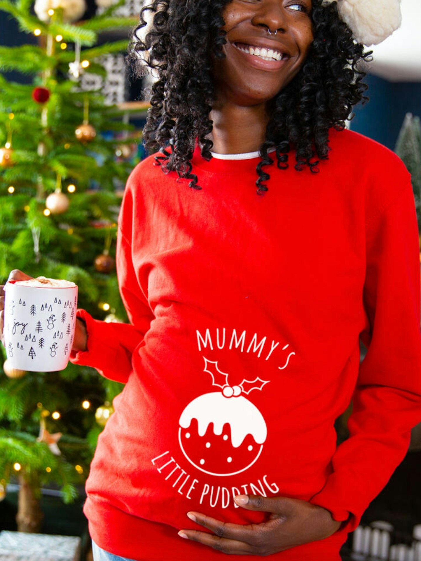 NOTHS 'Mummy's Little Pudding' Mum To Be Christmas Jumper