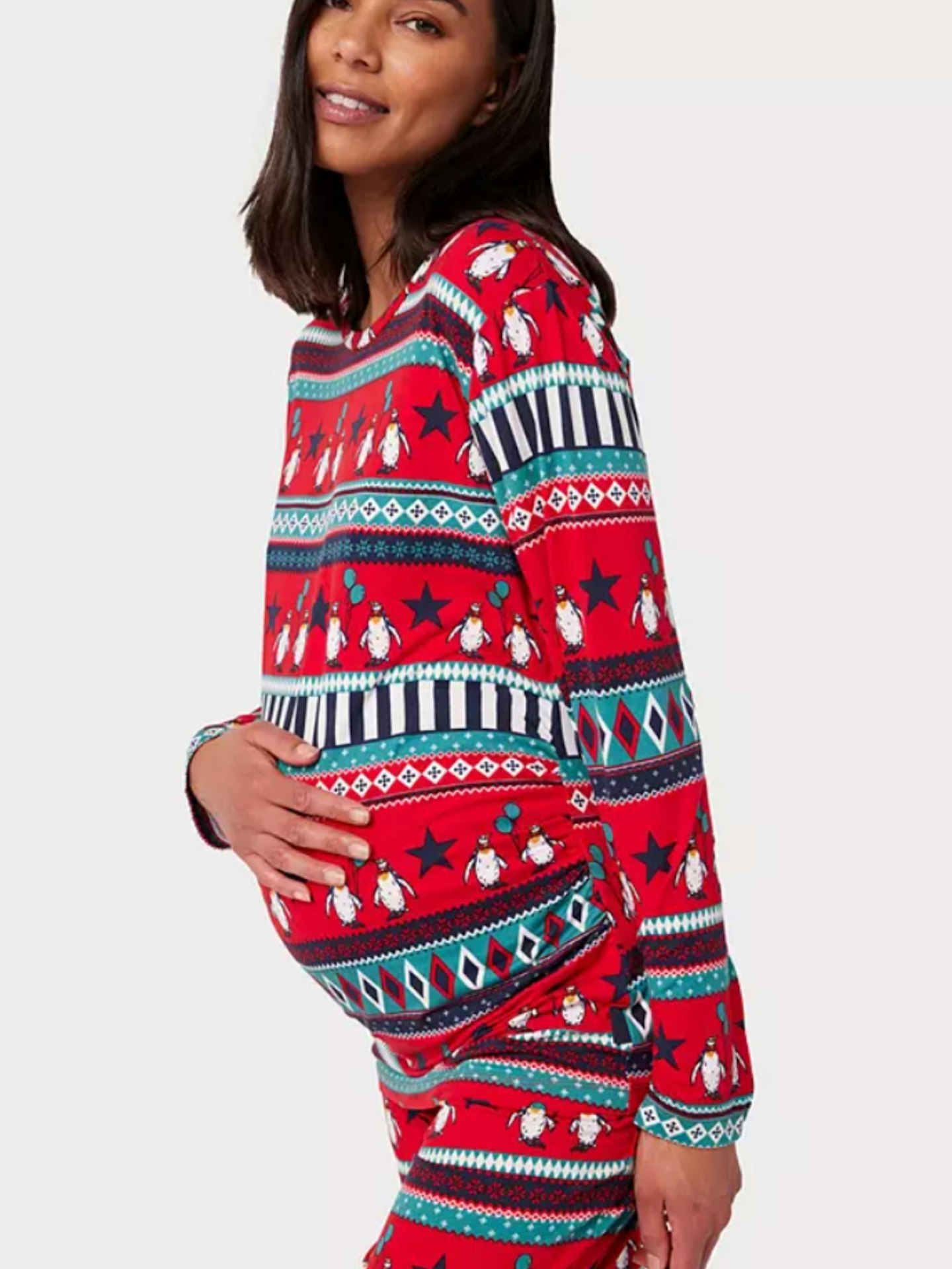 Chelsea Peers Maternity Penguin Print Pyjama Set, Multi