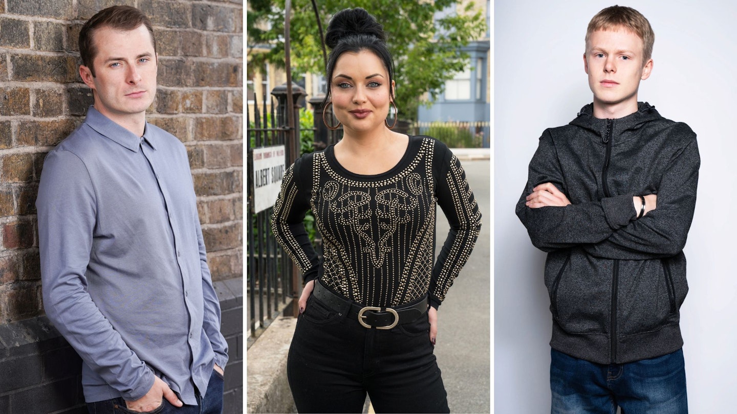 Max Bowden as Ben Mitchell, Shona McGarty as Whitney Dean and Clay Milner Russell as Bobby Beale