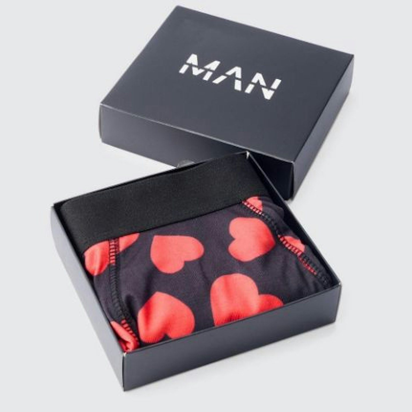 Boohoo Man Valentine's All Over Heart Boxer Gift Set