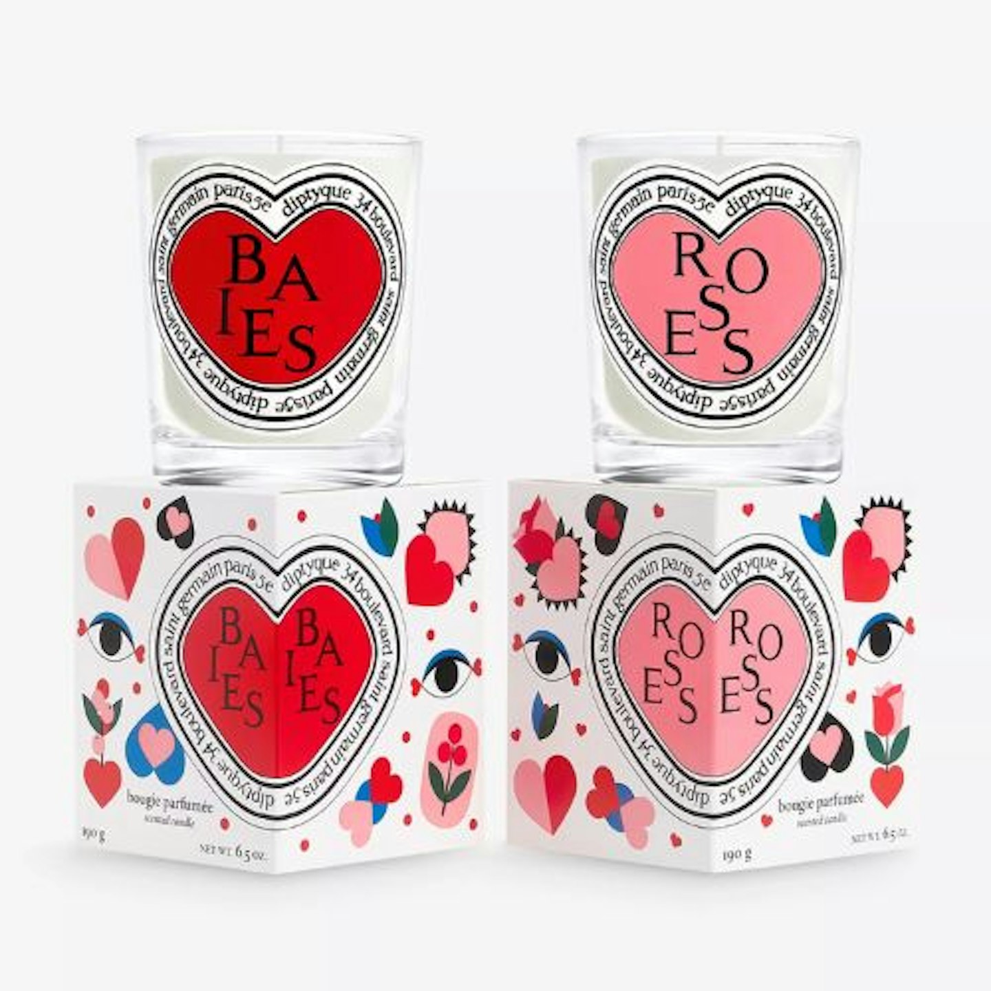 Diptyque 24 Le Valentines Baies and Roses Scented Candles