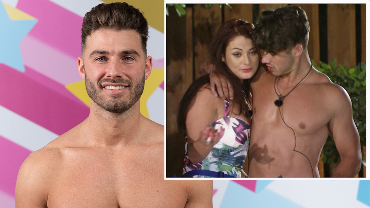 Joshua Ritchie and Jess Hayes in Love Island in a comped image