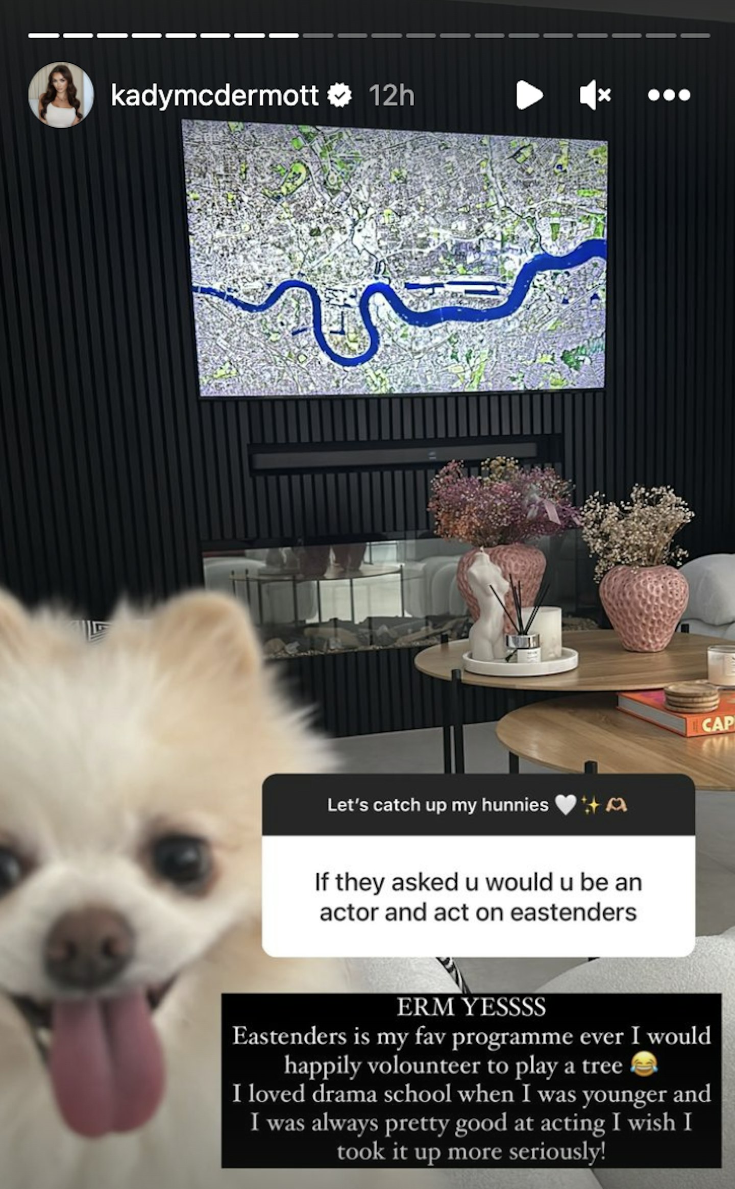 kady mcdermott instagram story about going on eastenders