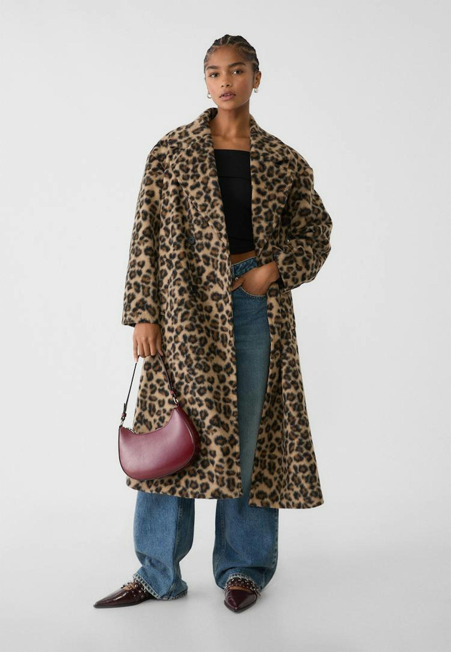 Stradivarius, Leopard Print Coat