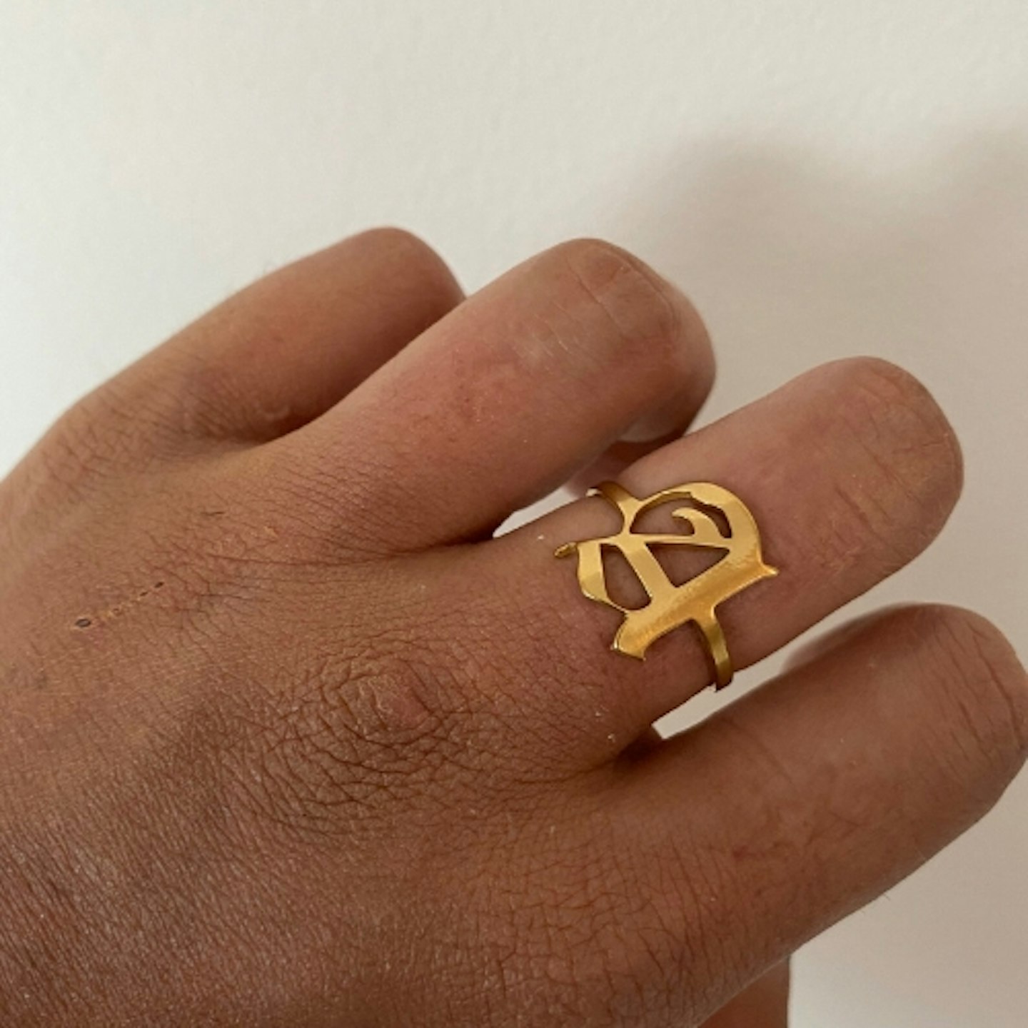 Old English Adjustable Gothic Letter Ring