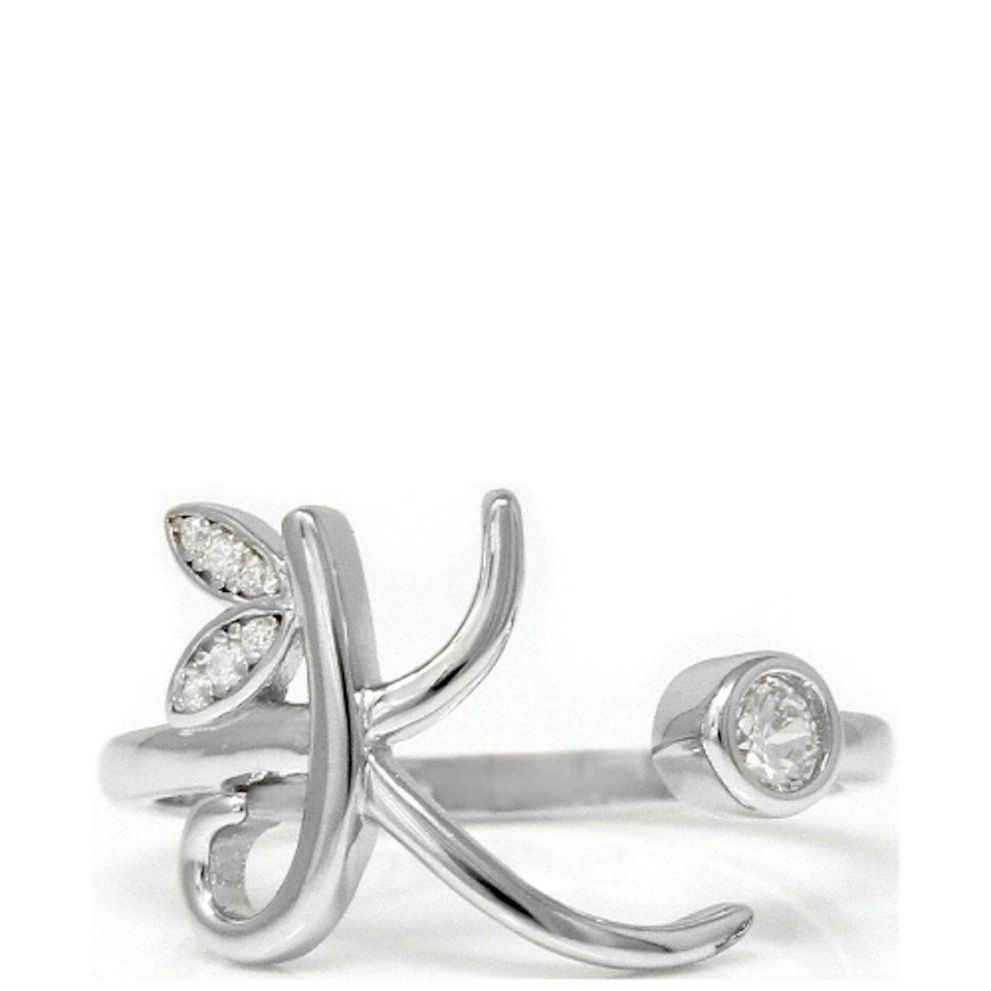 Say It With Diamonds Adjustable Winged Initial Ring