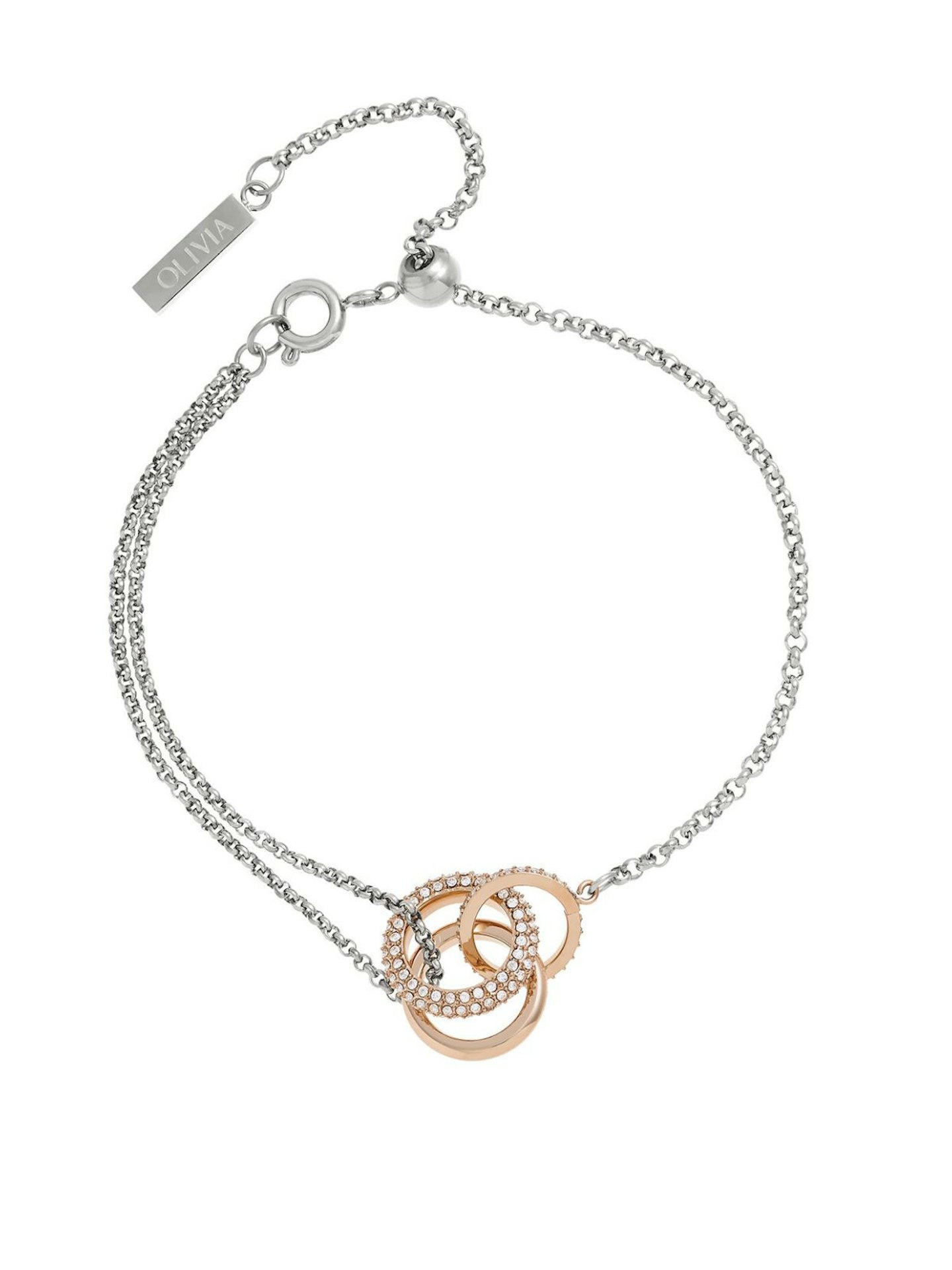 Olivia Burton Classic Entwine Silver And Rose Gold Bracelet