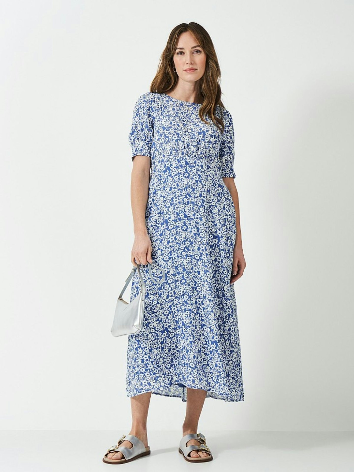 Ella Tea Dress in Blue Floral