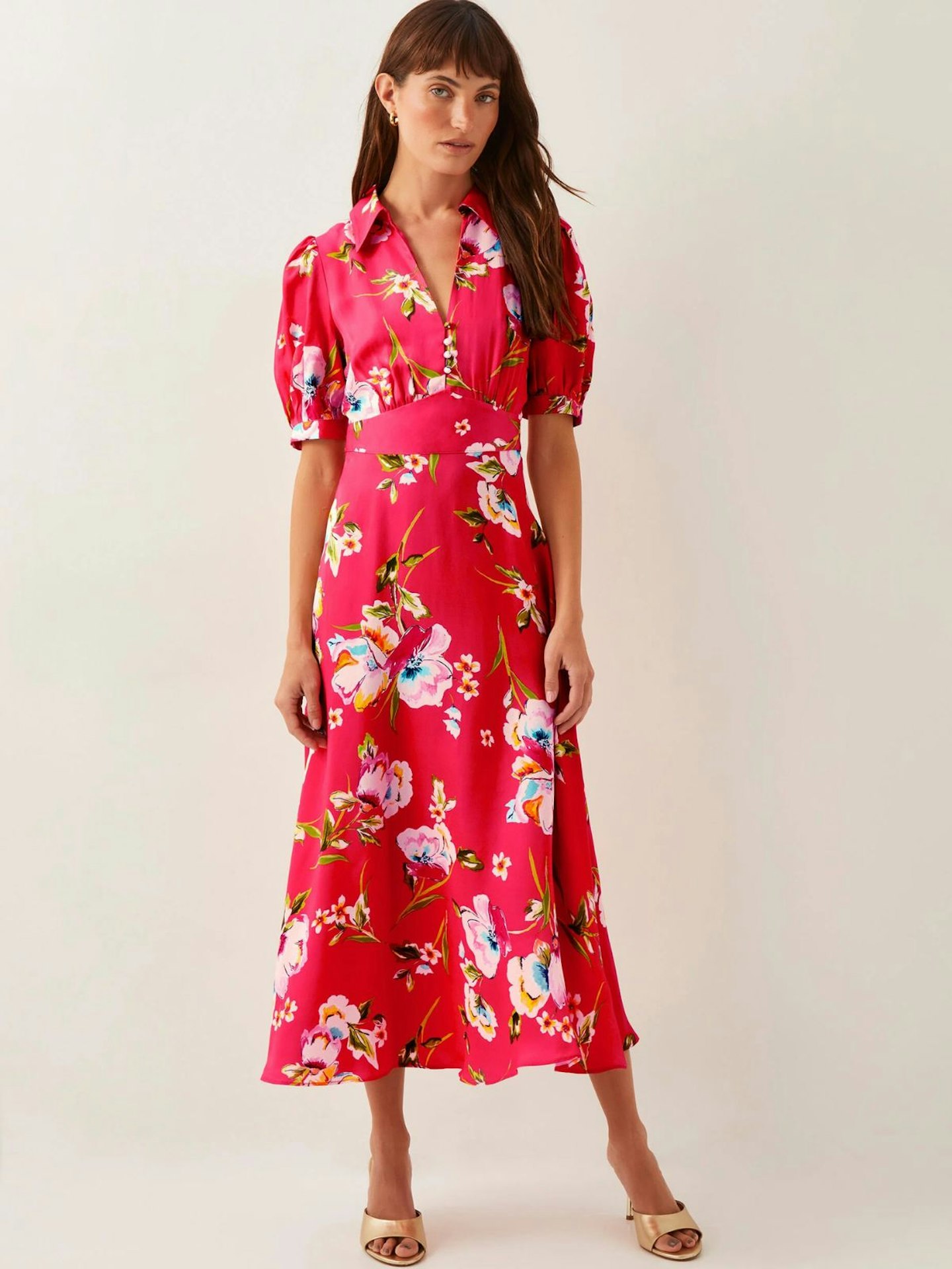 Monsoon Meredith Floral Midi Shirt Dress