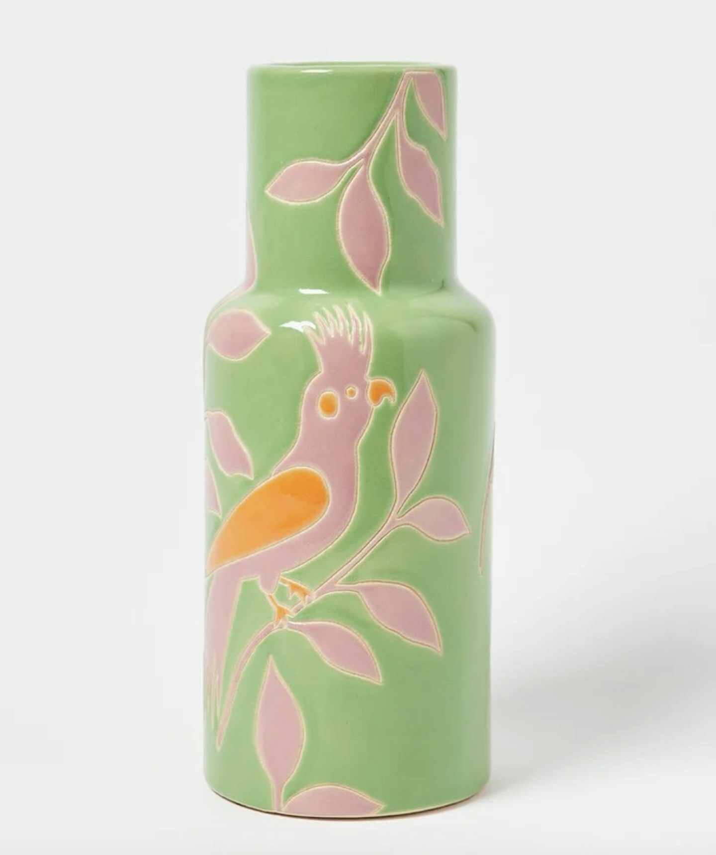 Fulo Bird Green Ceramic Vase