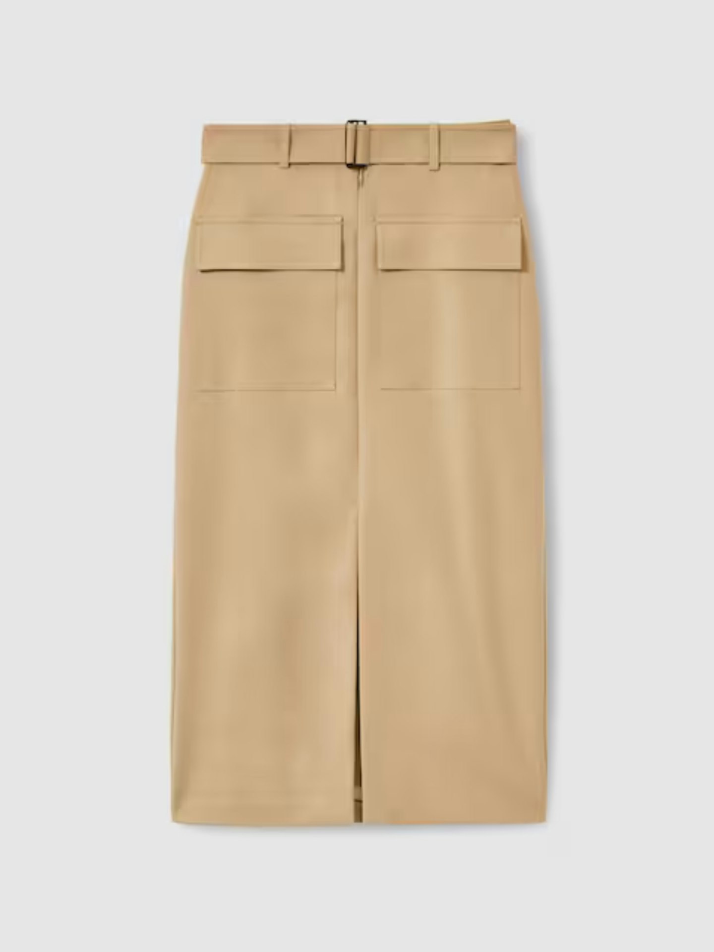 Reiss Oakley Cargo Pencil Skirt With Cotton In Camel