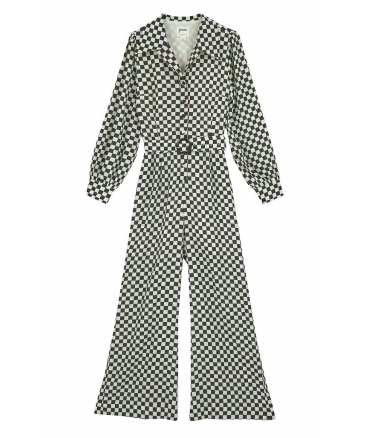 Joanie Beth Checkerboard Print Jumpsuit