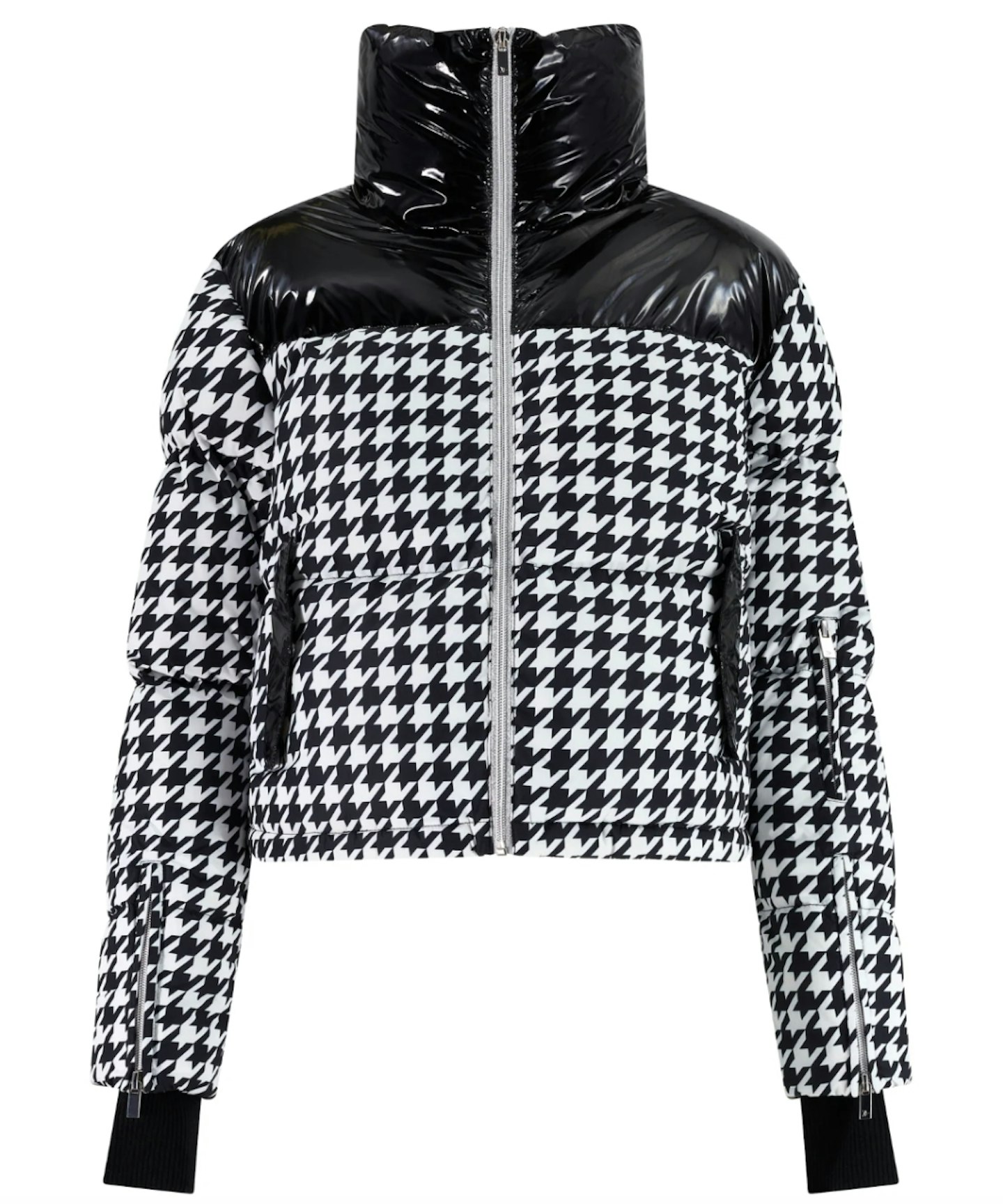 My Sunday Ski Cropped Bomber Ski Jacket – Houndstooth