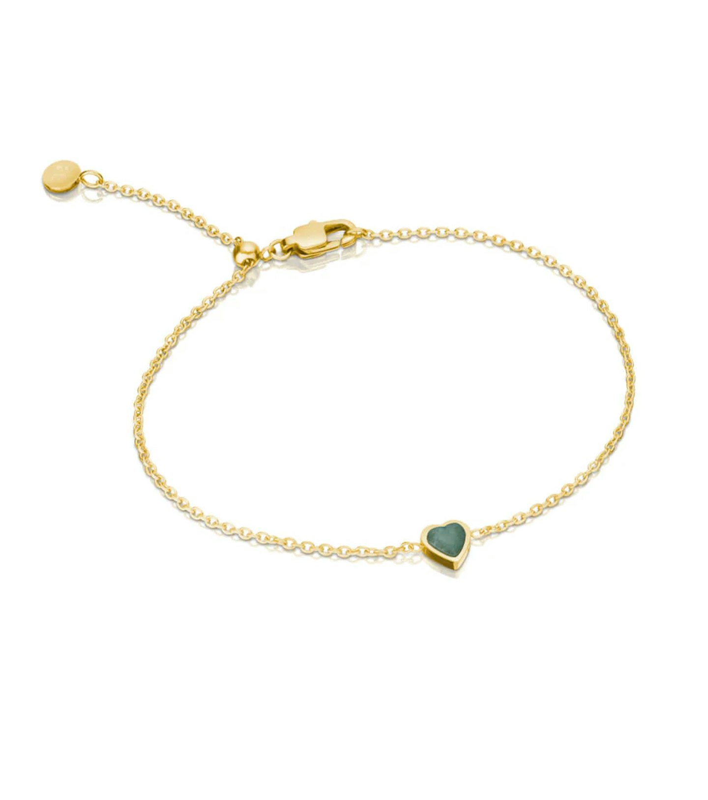 Mini Heart Birthstone Bracelet (Gold)