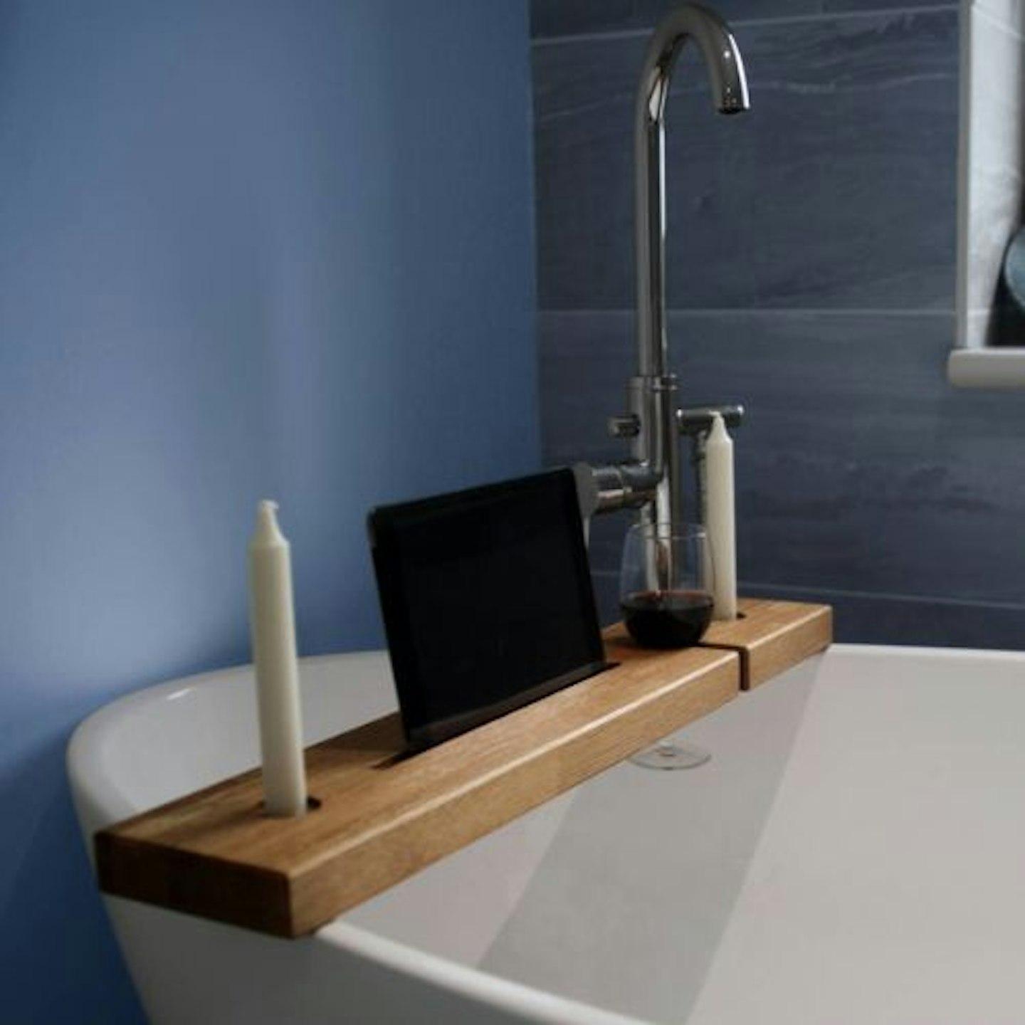 Beech Bath Caddy Or Bath Tray With iPad Stand