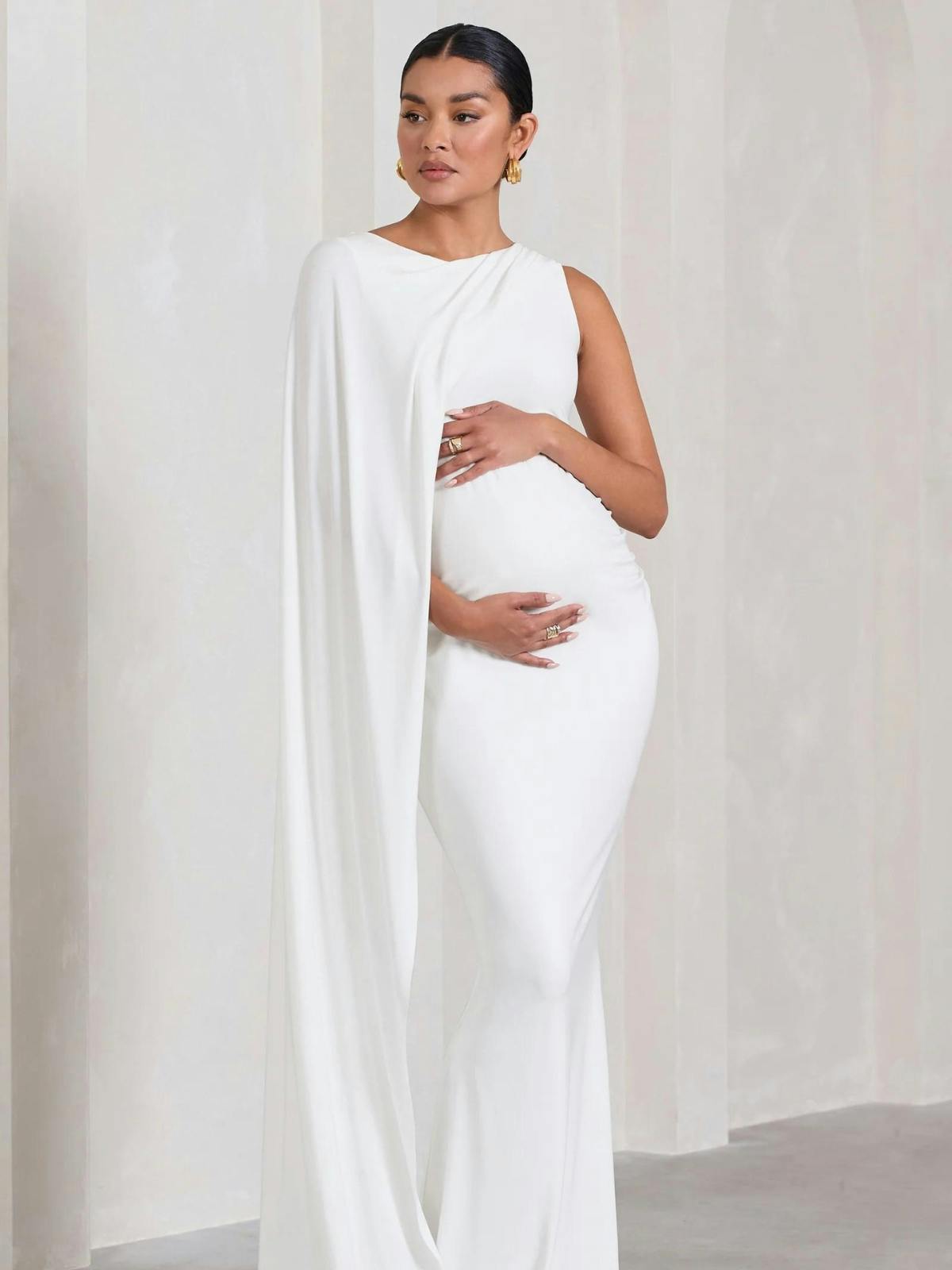 Elodie Maternity Wedding Gown Long Silver Snow - Maternity Wedding Dresses,  Evening Wear and Party Clothes by Tiffany Rose UK