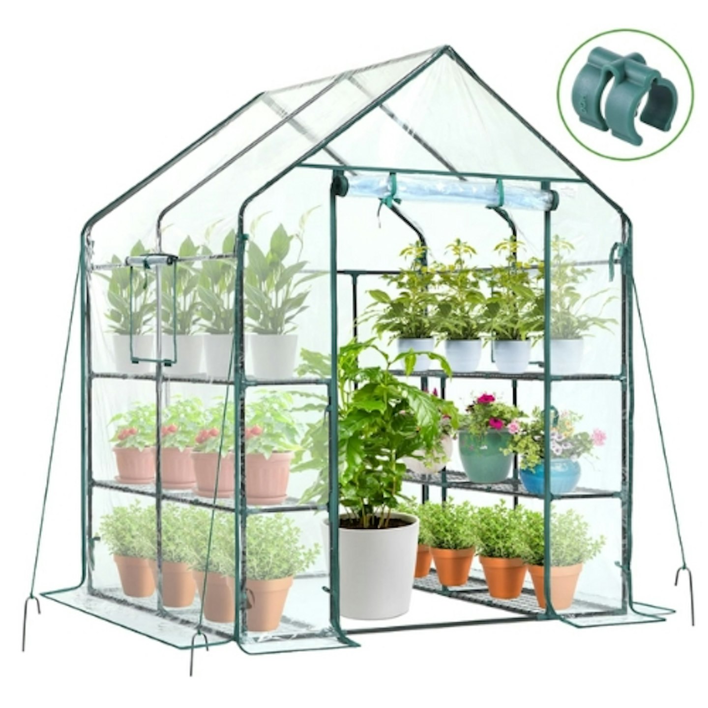 Ohuhu Plastic Greenhouse with Improved Transparent PVC Cover