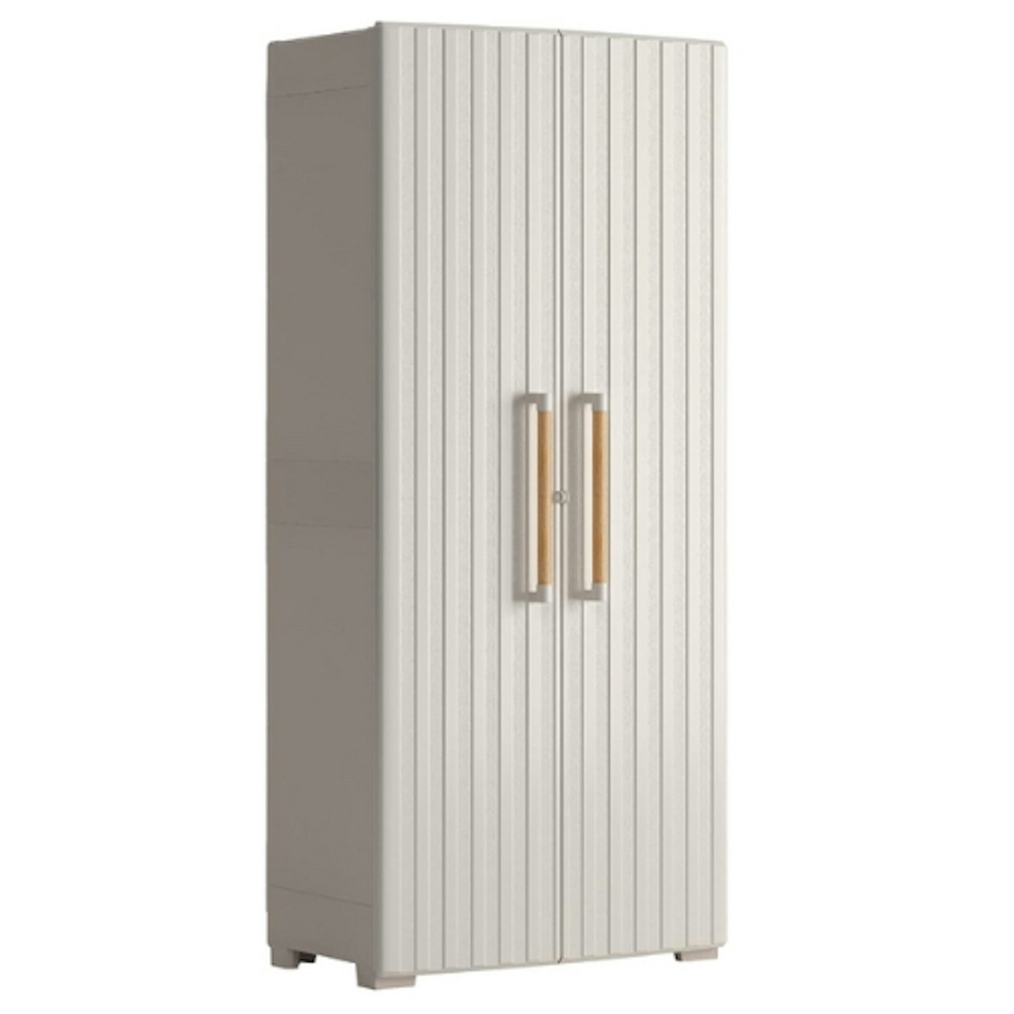 Keter Groove Tall Indoor Outdoor Garage Utility Multi-Purpose Cabinet
