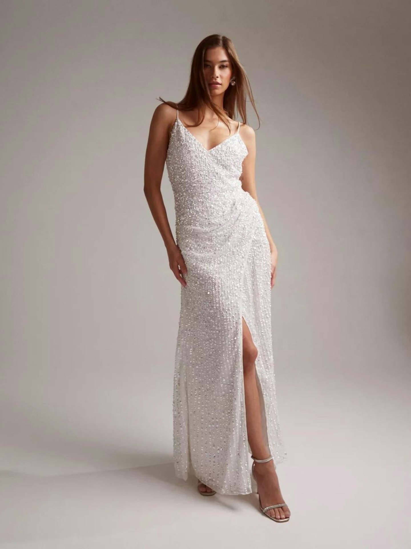 ASOS Design Nia Embellished Drape Wedding Dress