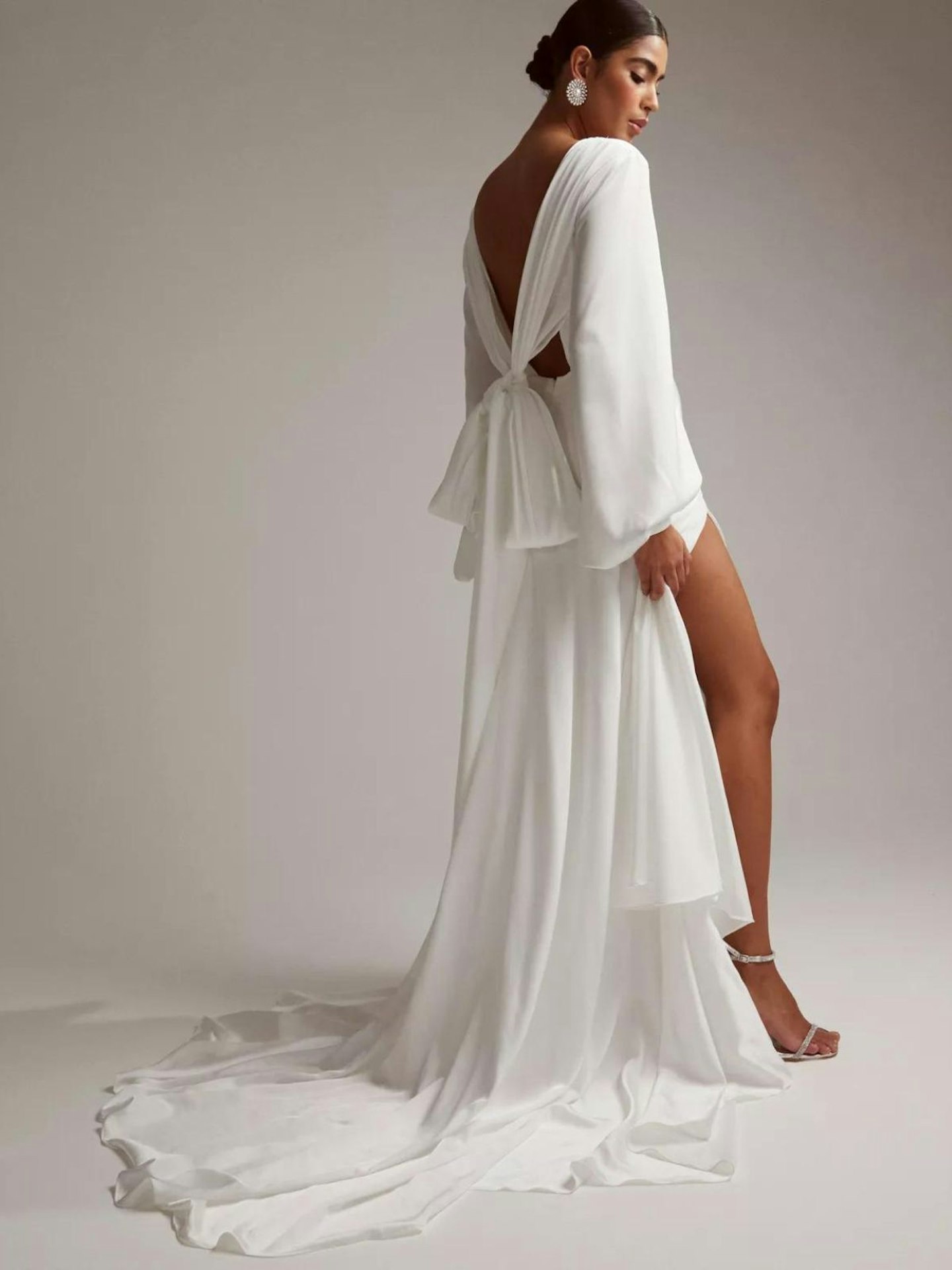 ASOS Mary Satin Wedding Dress With Drape Bow Back