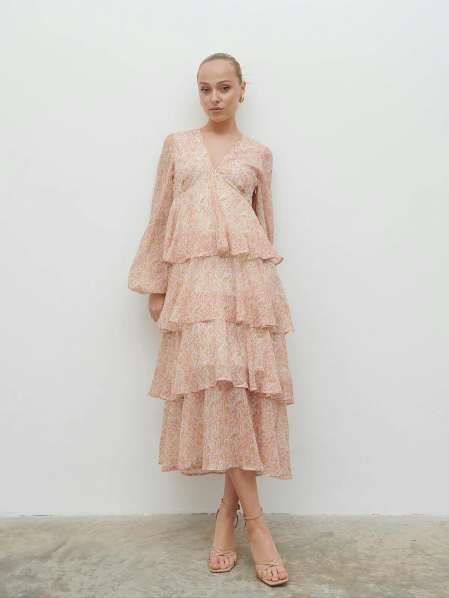 Pretty Lavish Ashton Ruffle Midi Dress