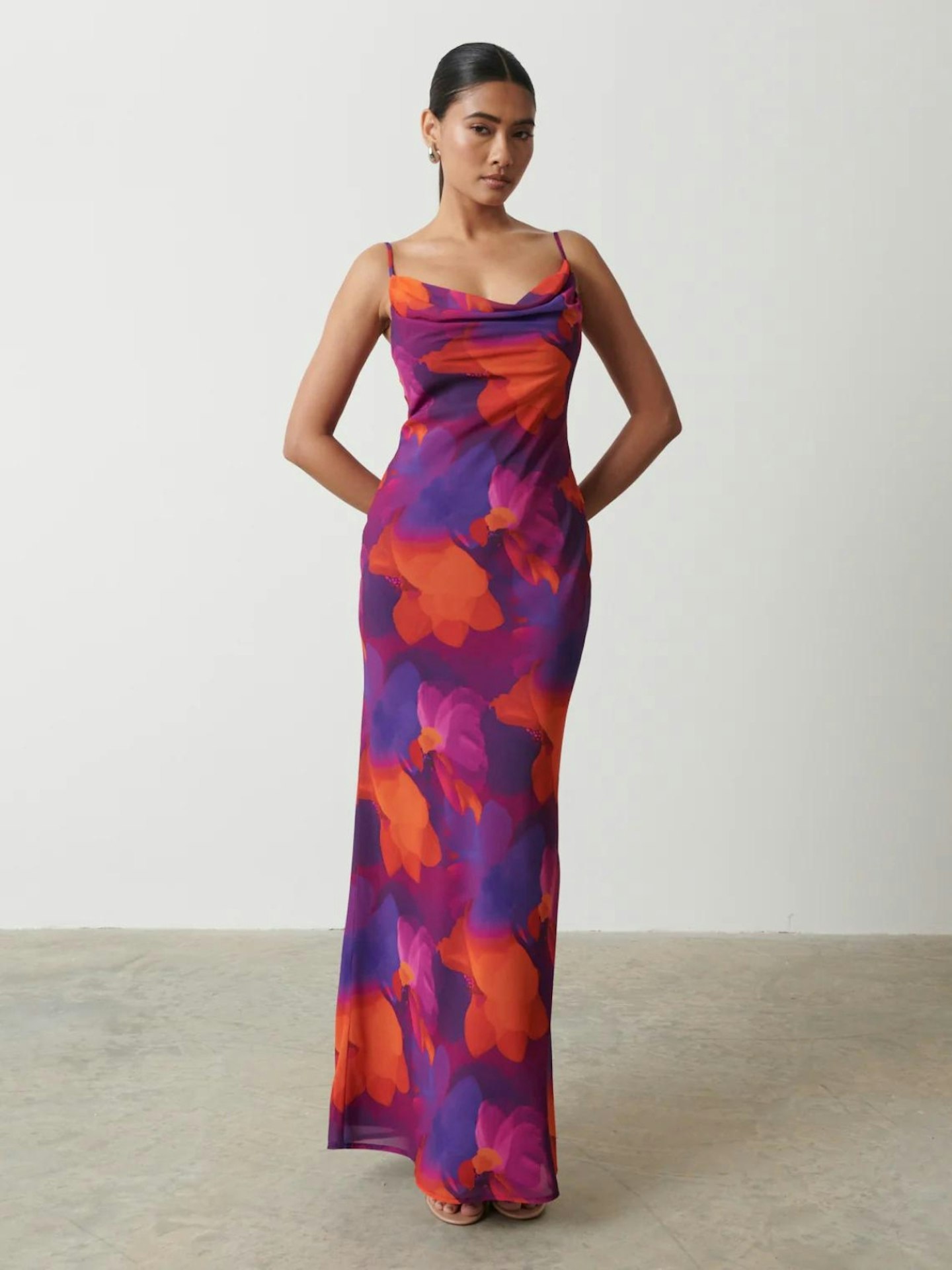 Pretty Lavish Keisha Printed Chiffon Maxi Dress