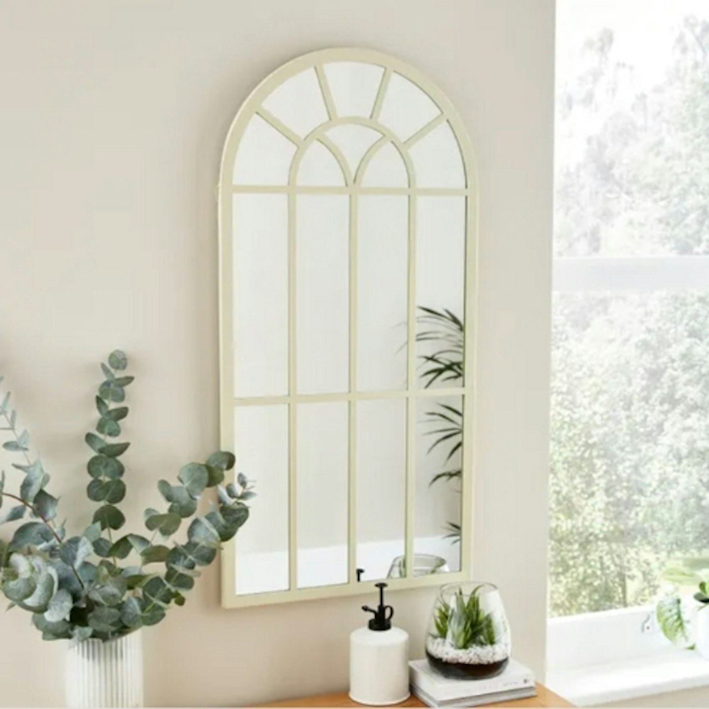 Dunelm Country Arched Window Indoor Outdoor Wall Mirror