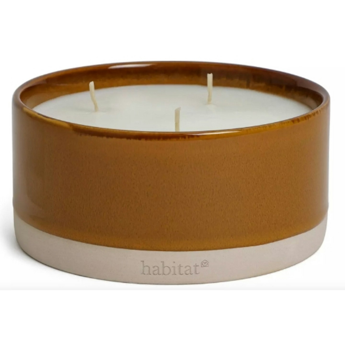 Habitat Multi Wick Large Ceramic Candle - Geranium & Basil