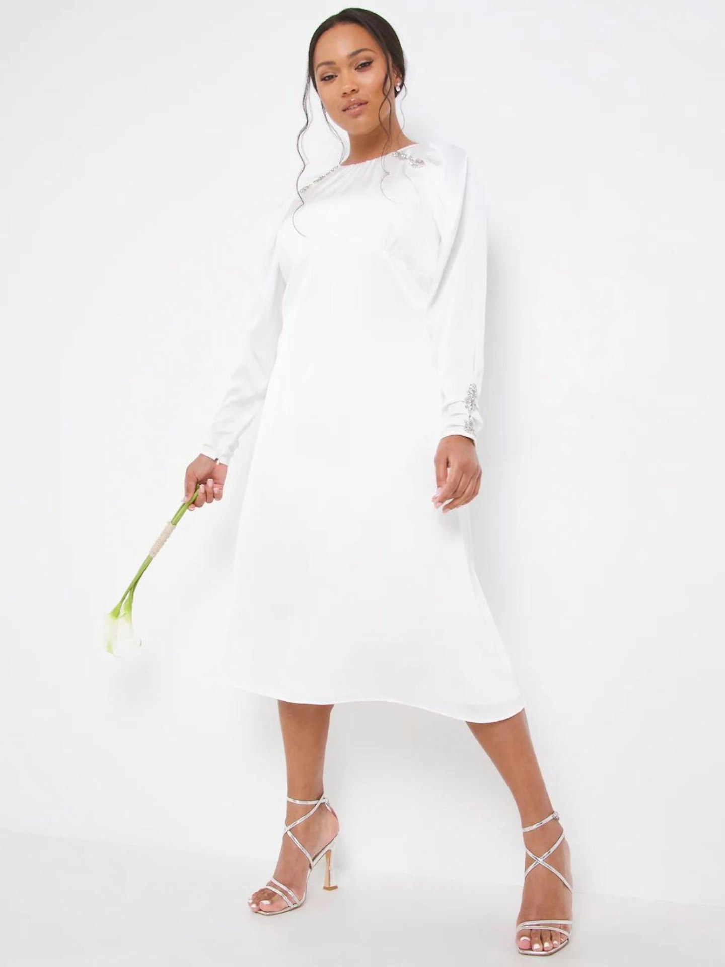 Simply Be Joanna Hope Ivory Embellished Bridal Midi Dress