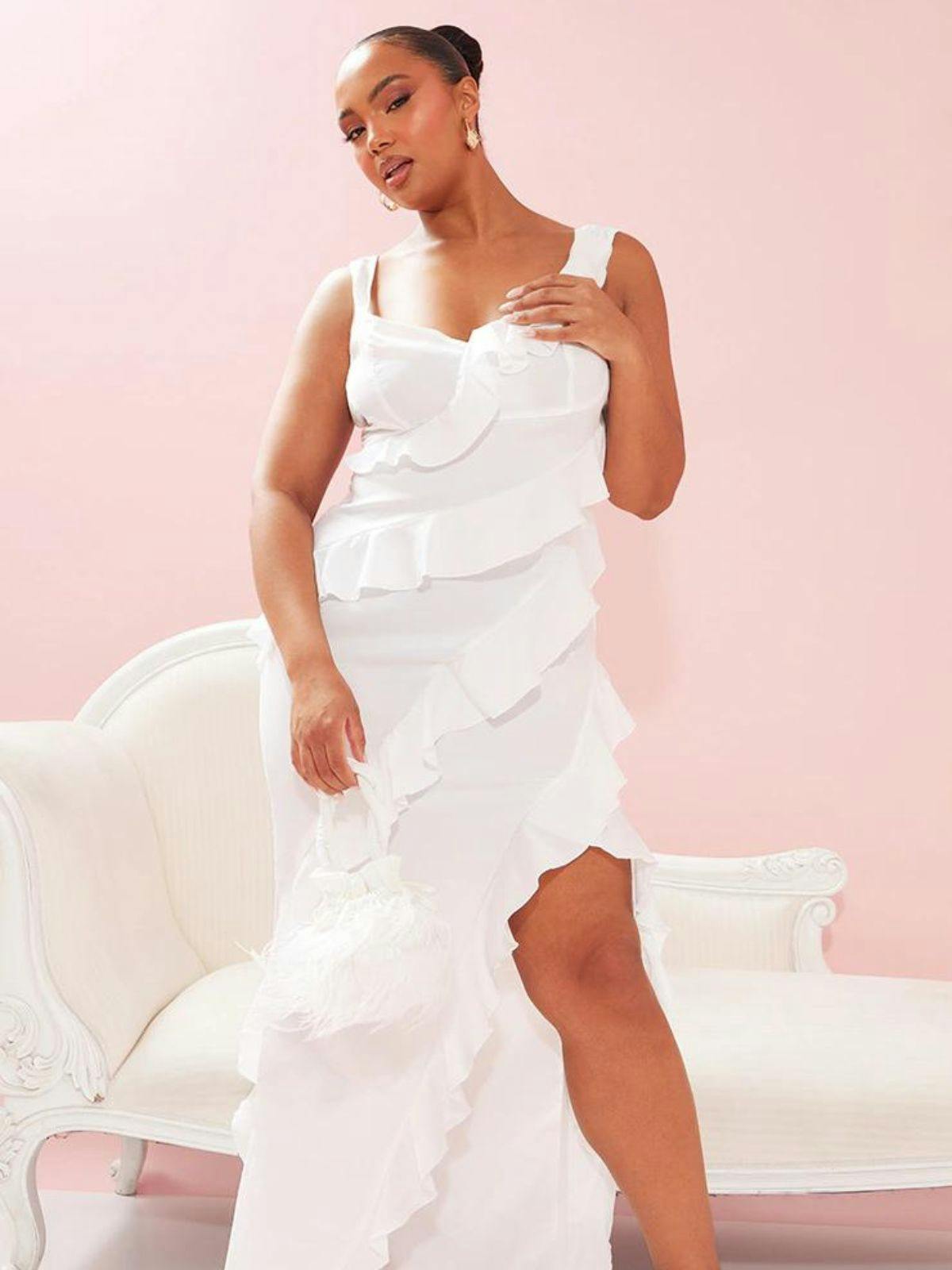 Cheap plus cheap size white dresses