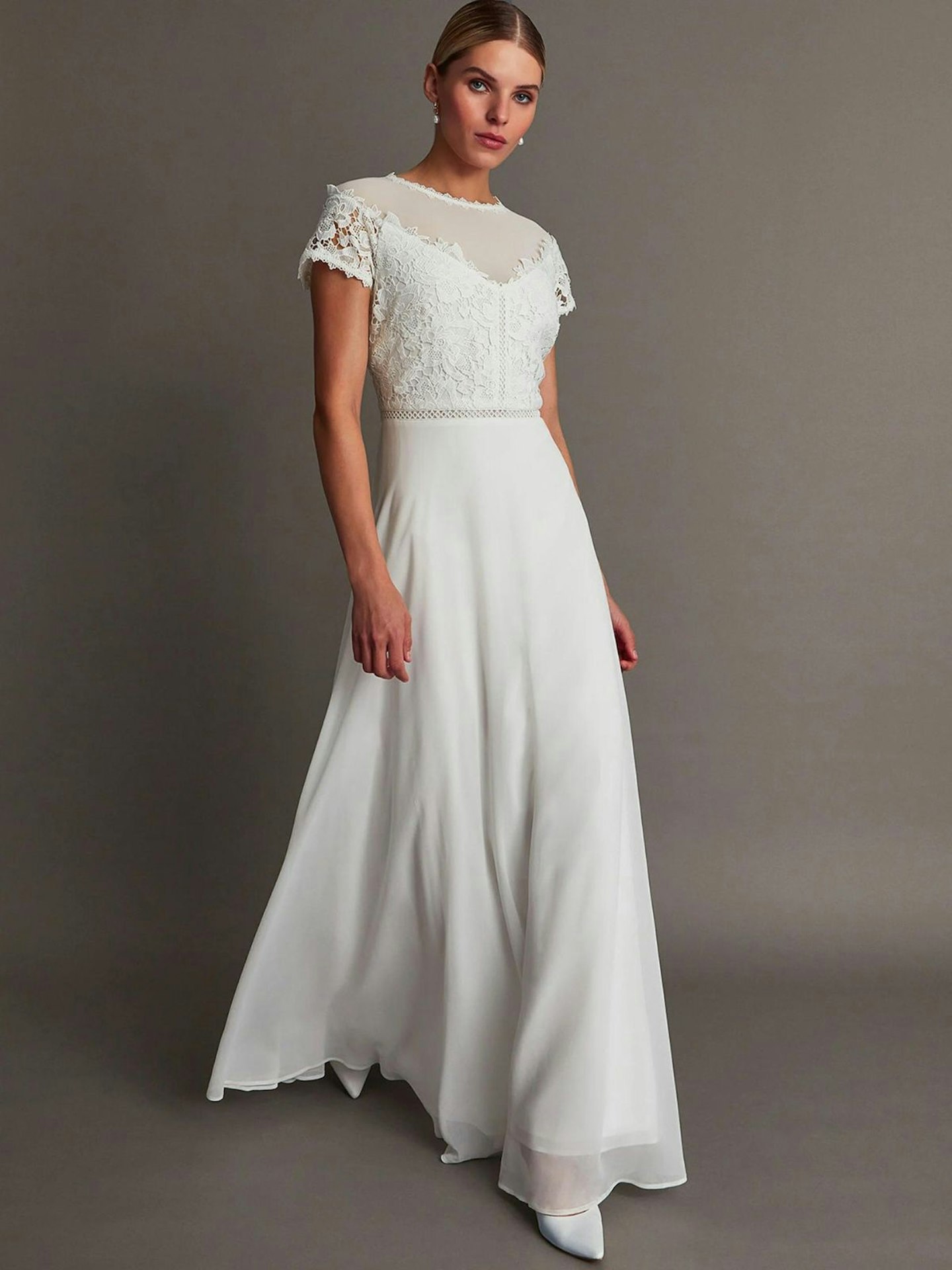 Monsoon Angela Lace Bridal Dress Ivory