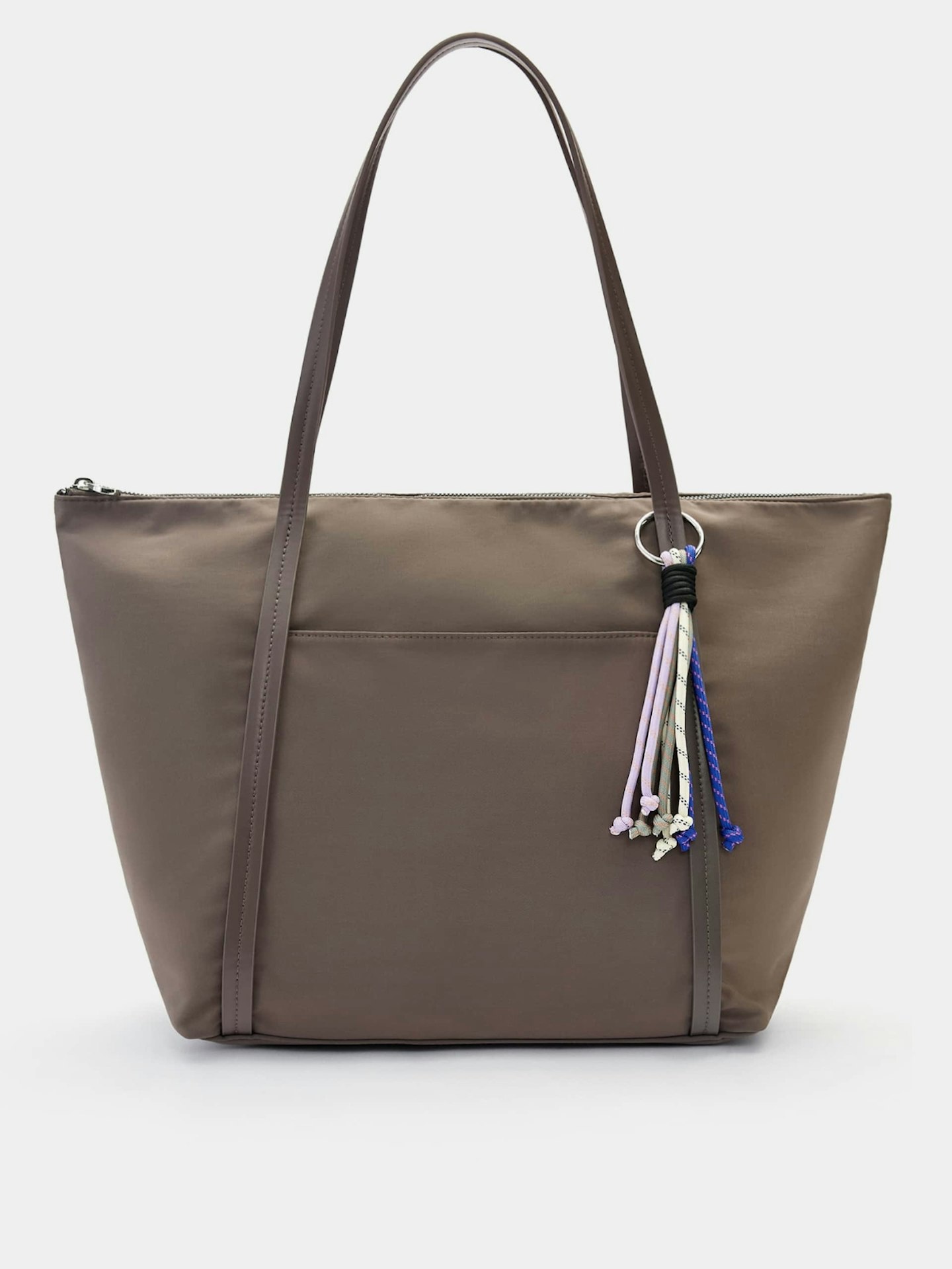 Pull & Bear Nylon Shopper Bag With Decorative Pendant
