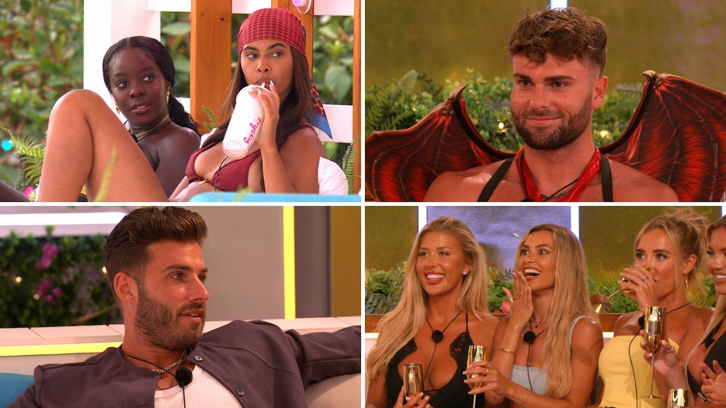 Love Island All Stars cast look at each other in a comped image