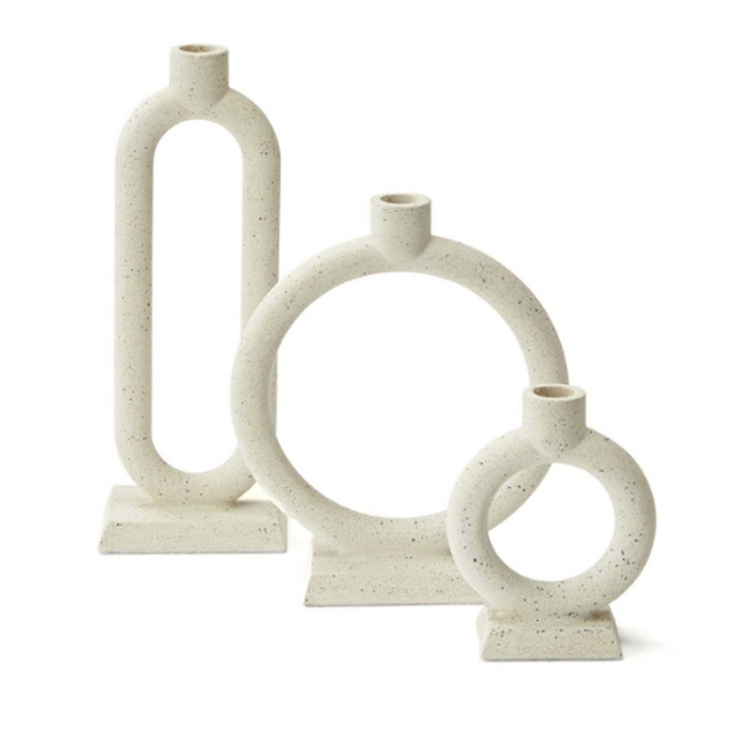 Michelle Keegan Home Set Of Three Cement Look Candle Holders