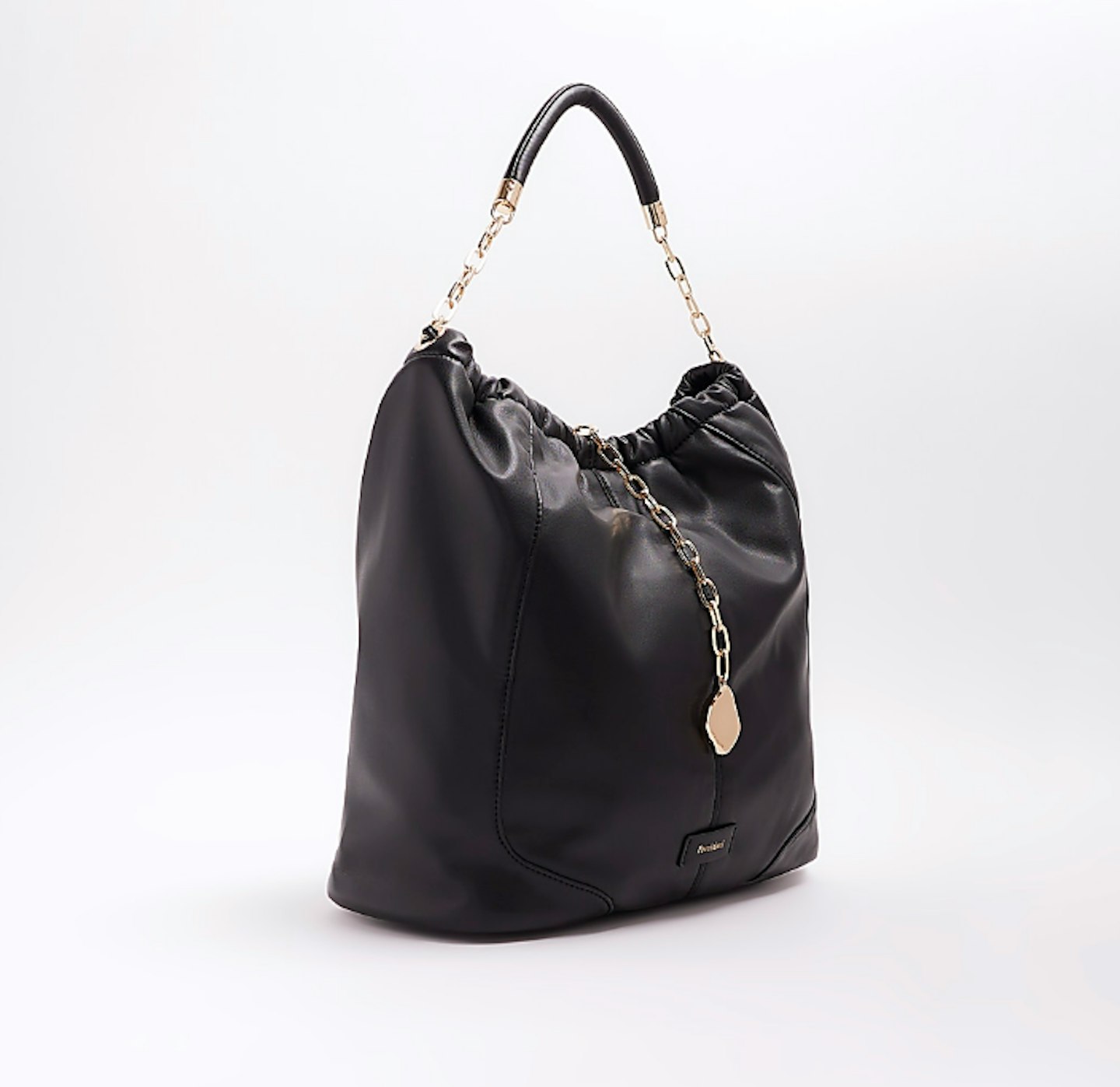 River Island Black Ruched Tote 