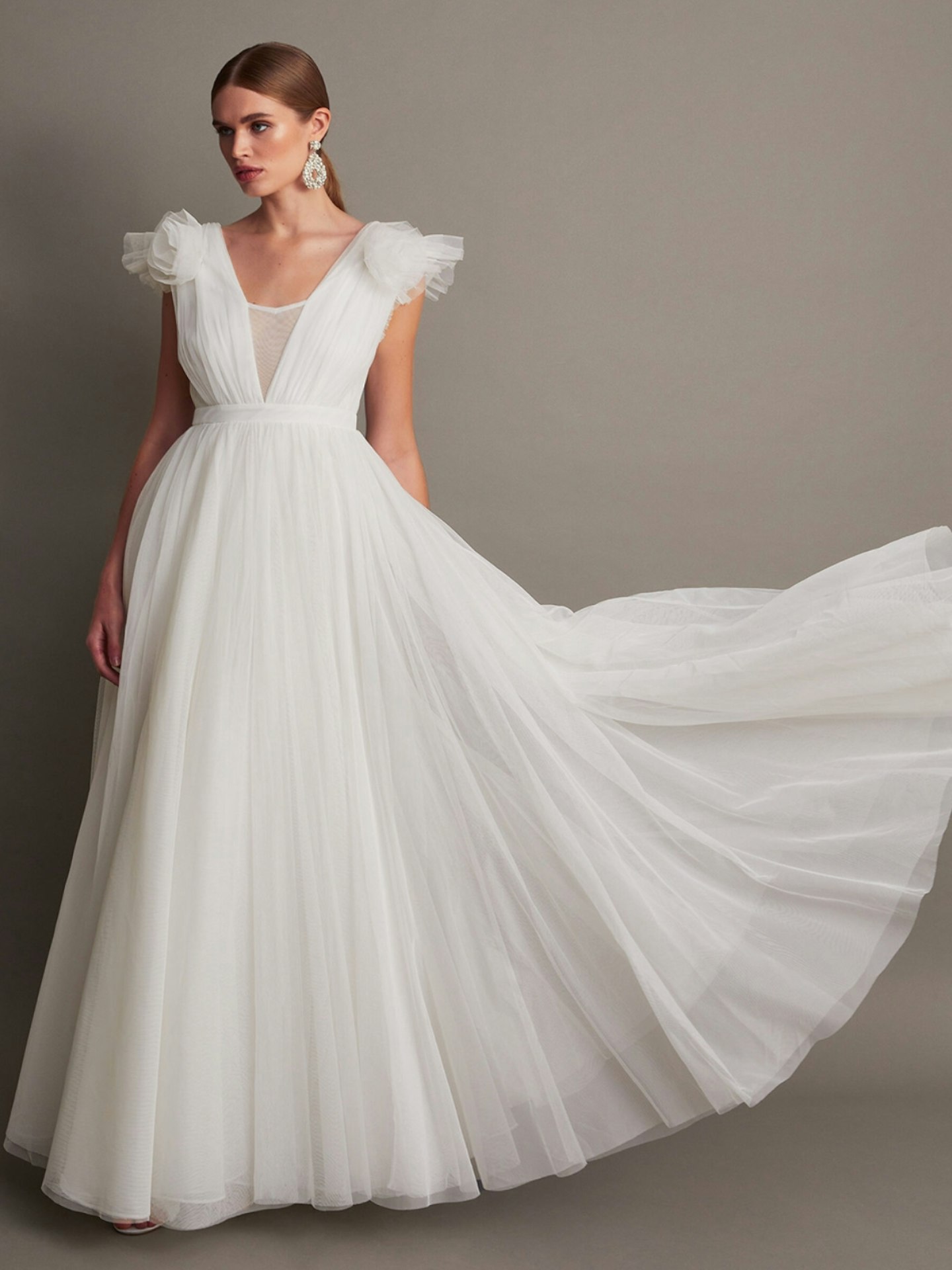 Monsoon Gabriella Tulle Maxi Bridal Dress Ivory