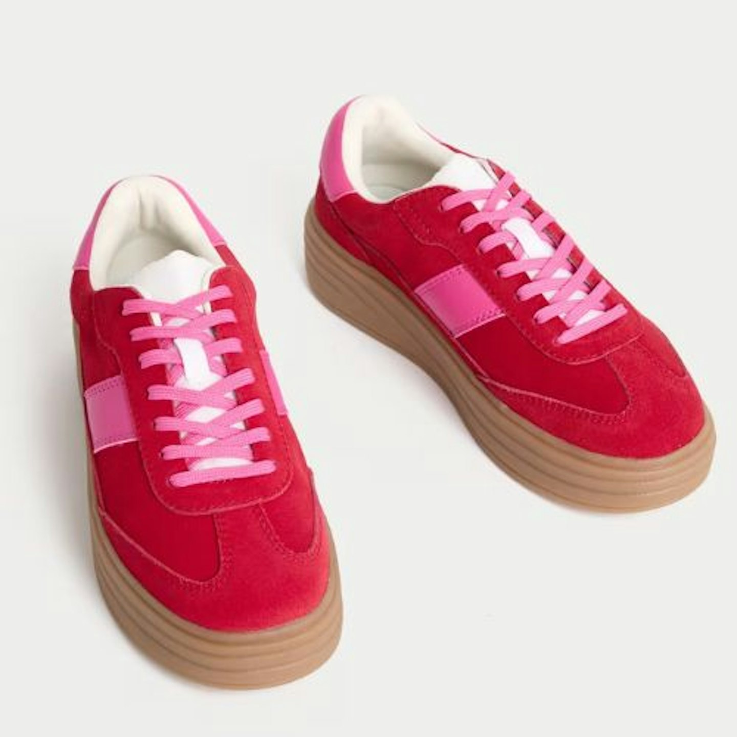 M&S Collection Suede Side Detail Platform Trainers