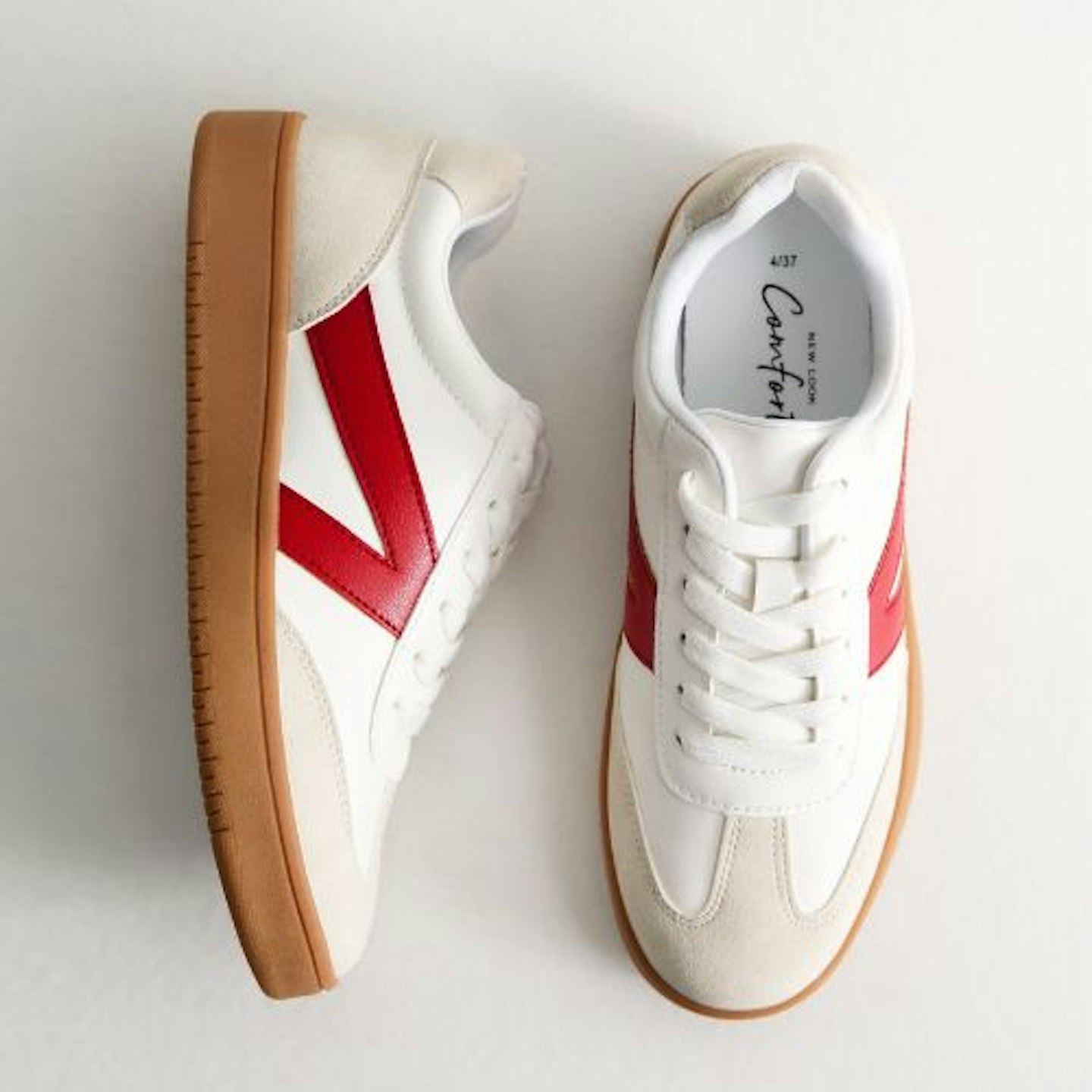 New Look White Panelled Low Top Lace Up Trainers