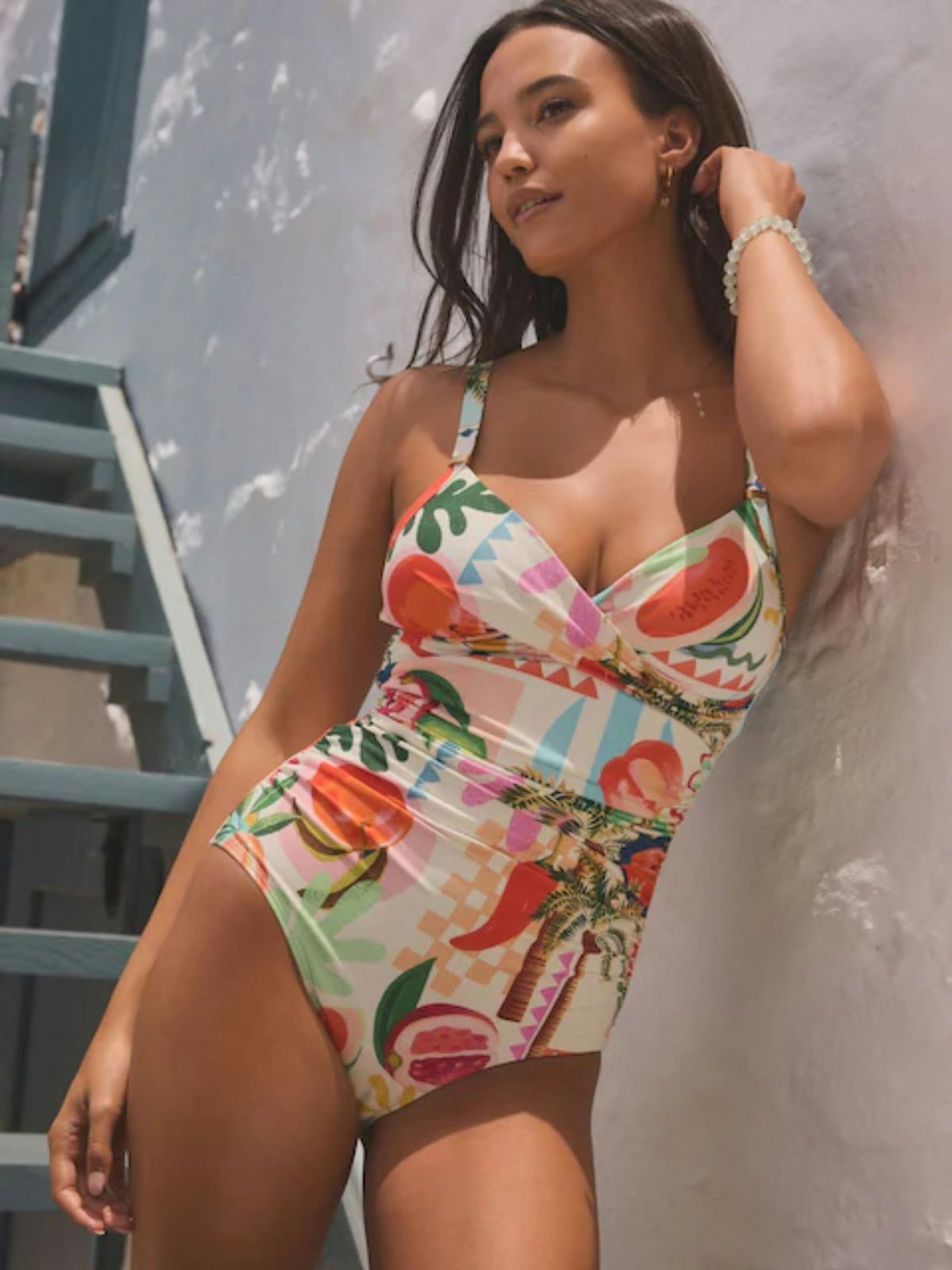 Next Bright Fruit/Tropical Print Shaping Tummy Control Swimsuit