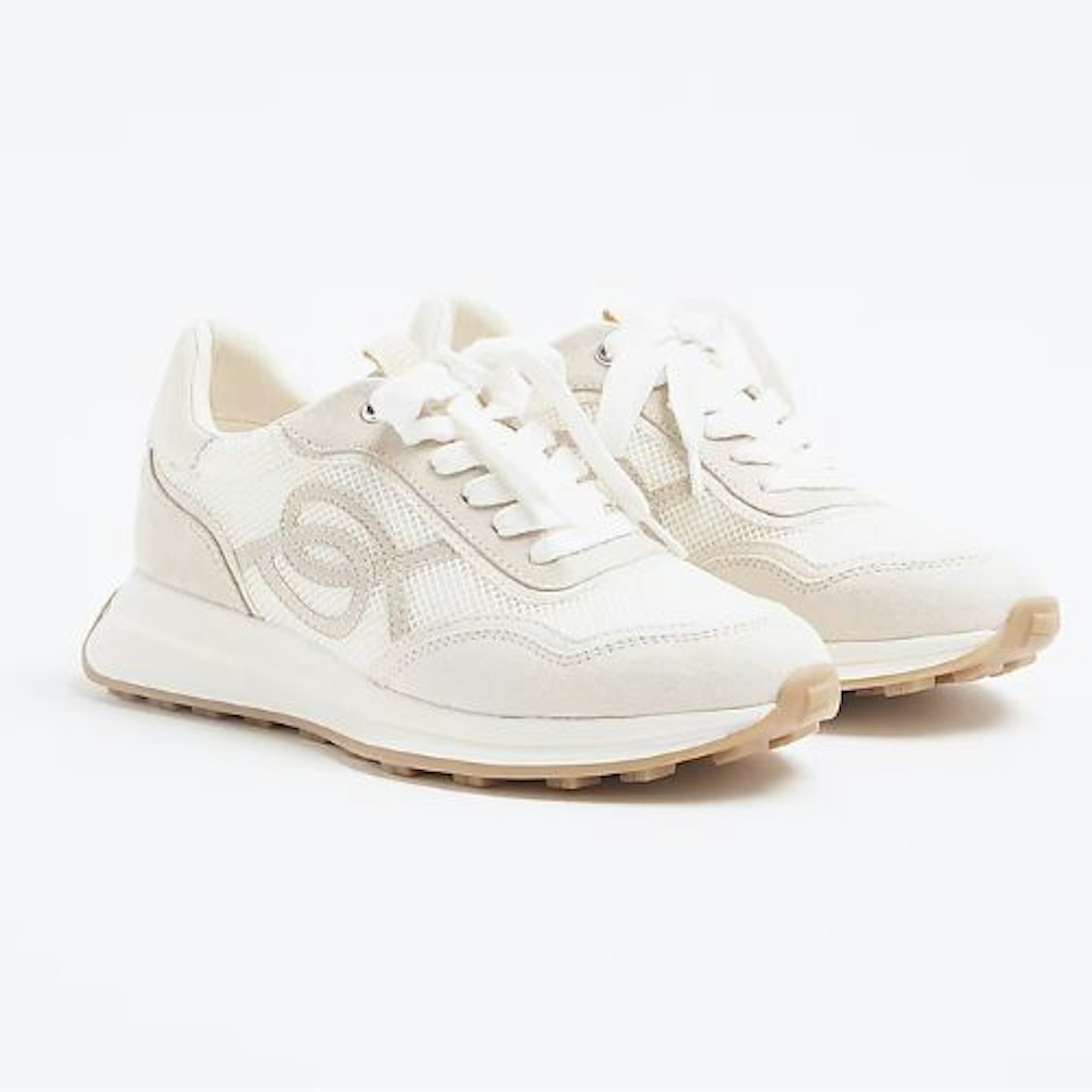 River Island Cream Mesh Trainers