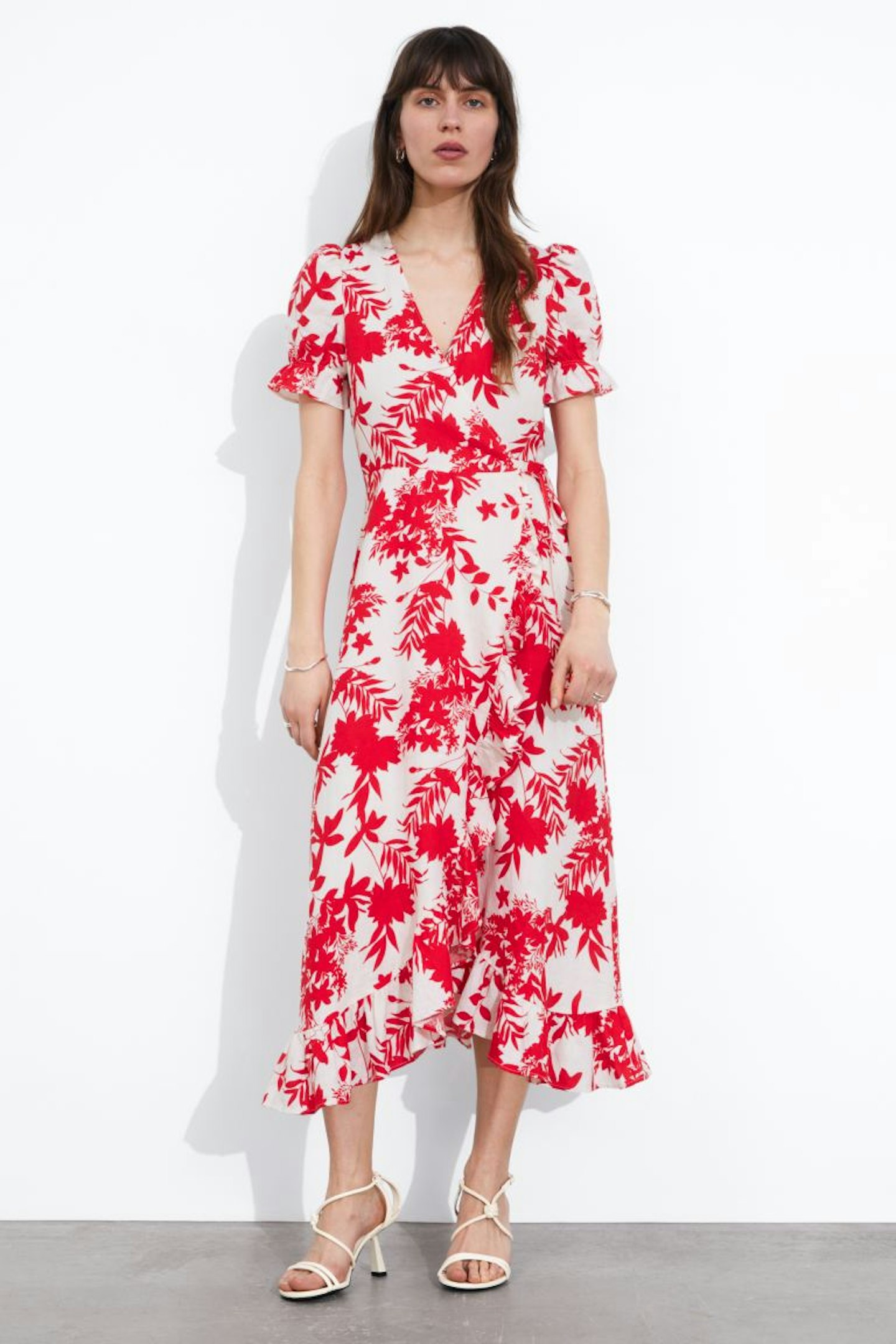 & Other Stories Linen Midi Wrap Dress