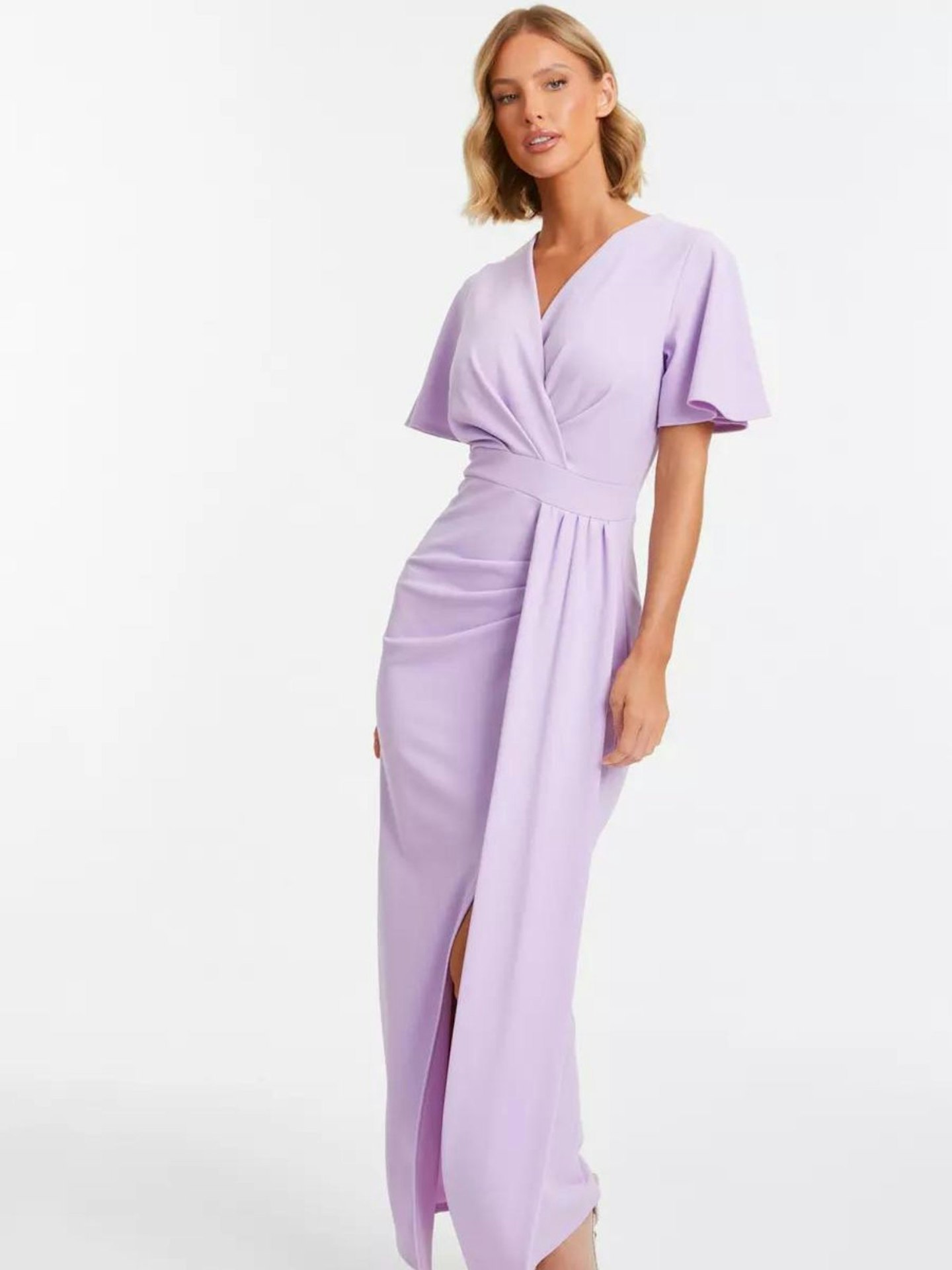 Quiz Lilac Wrap Maxi Dress